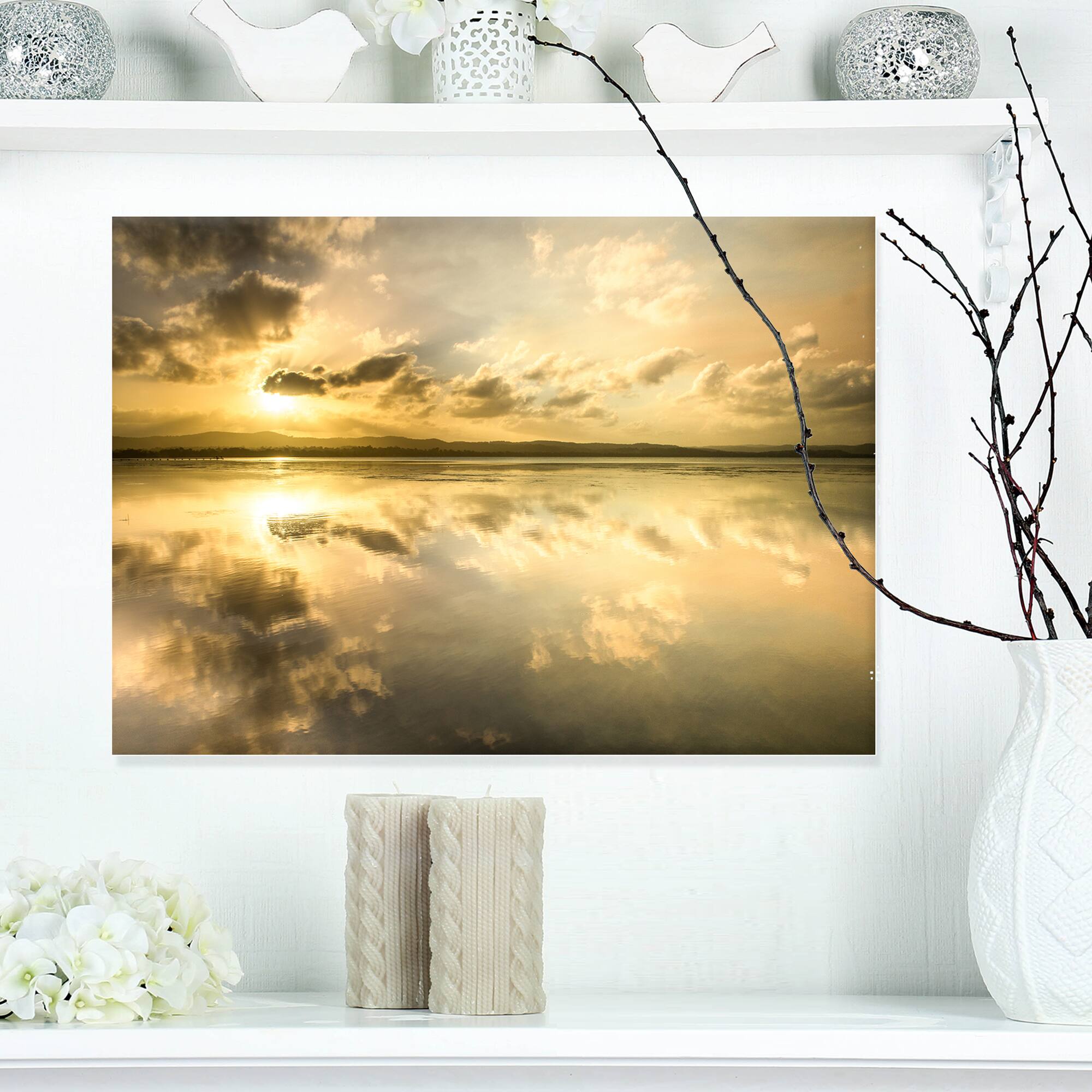 Designart - Amazing Foreshore Reserve Reflection - Large Seashore Canvas Print