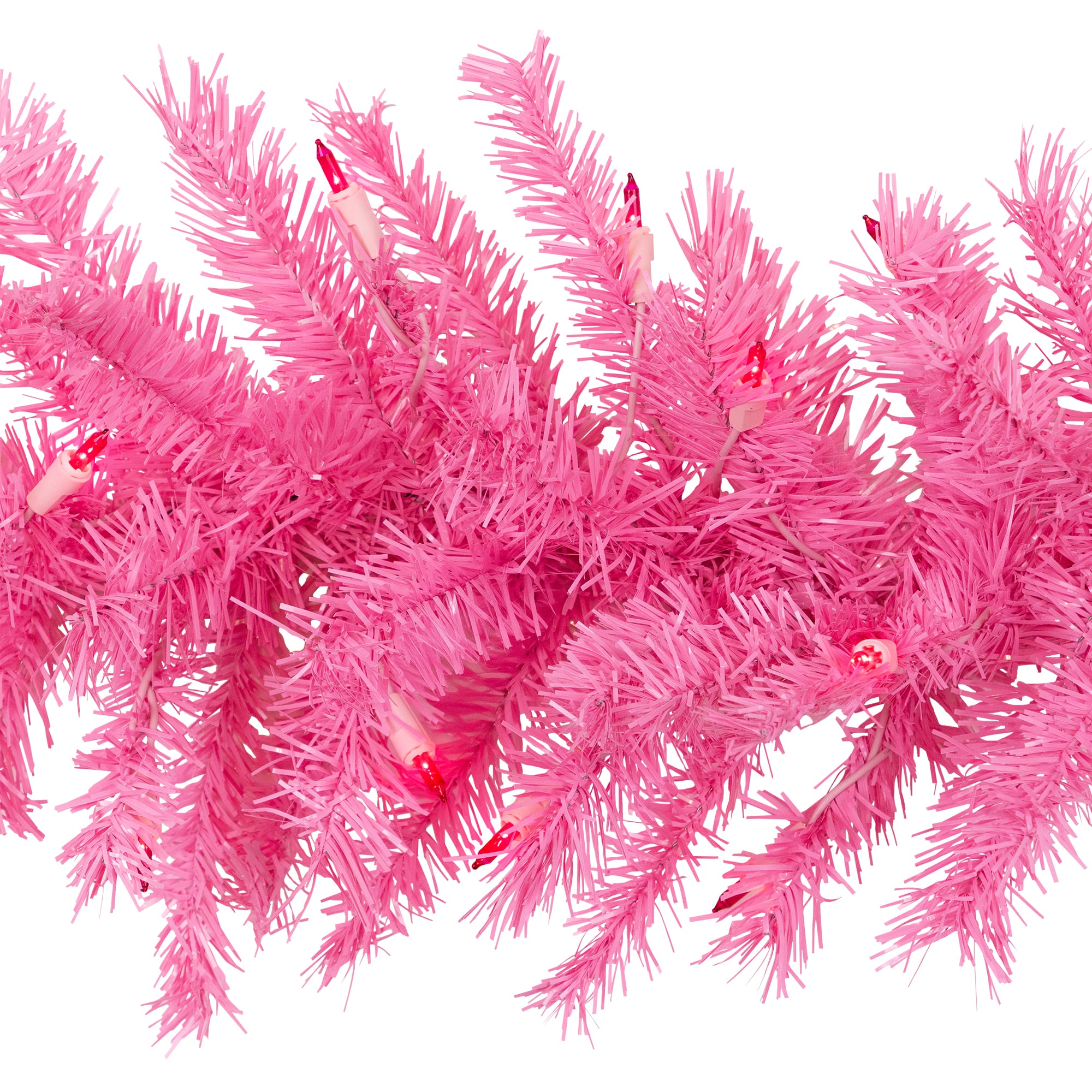 9ft. Pre-Lit Pink Spruce Christmas Garland