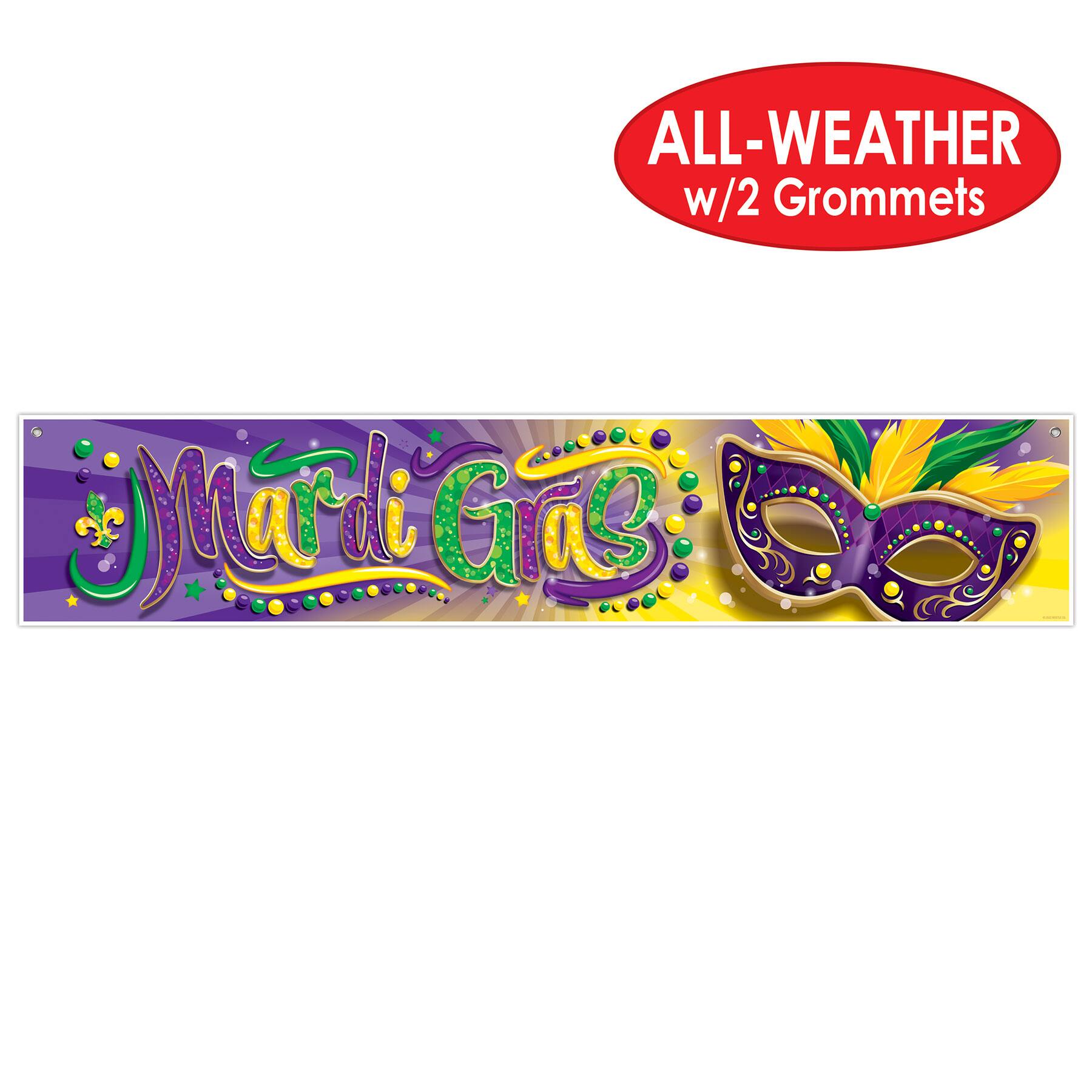 Besitle 12" x 5ft. Mardi Gras Banner