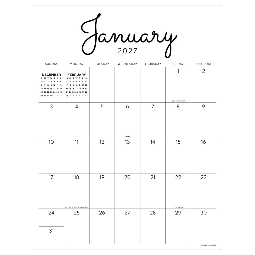 2027 Large Art Poster Wall Calendar
