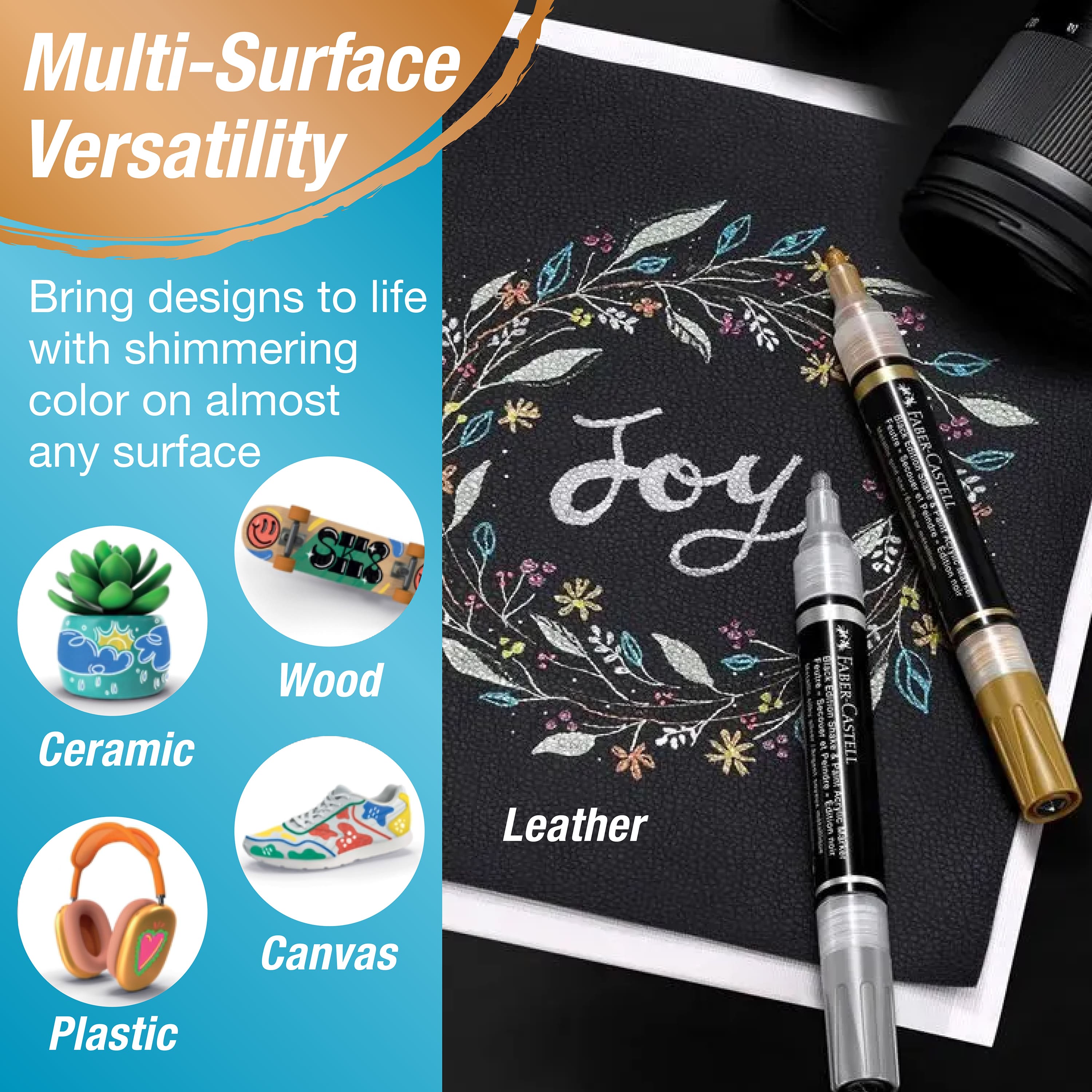 Faber-Castell® Black Edition Metallic Colors Shake & Paint Markers