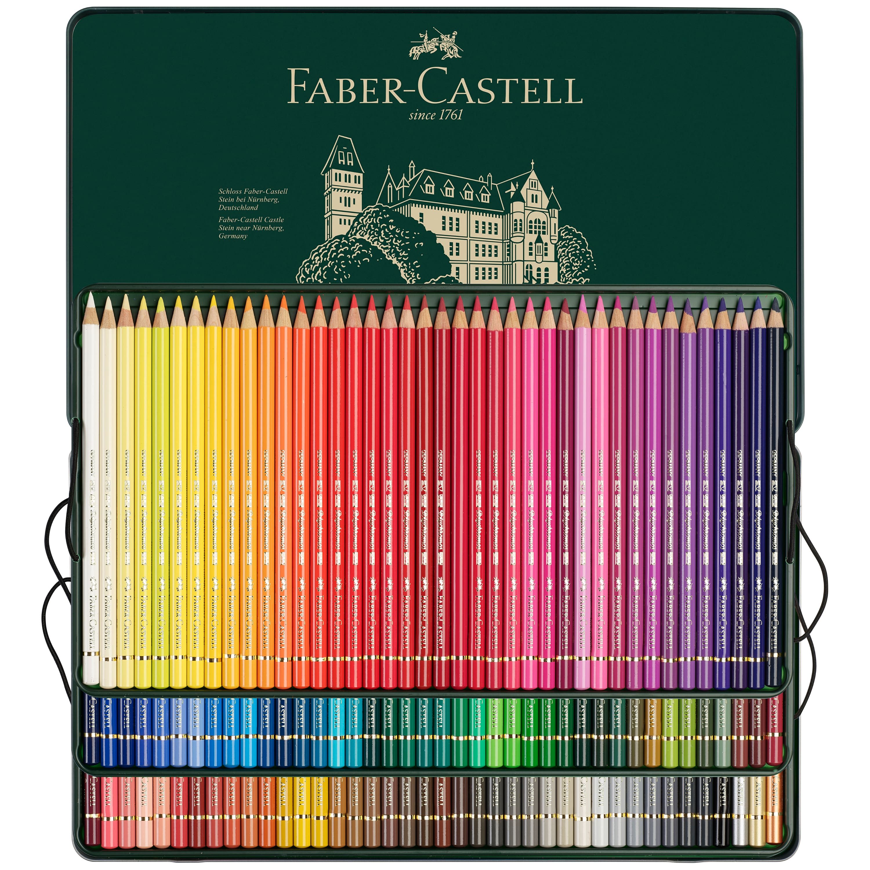 Faber-Castell Polychromos 120 Color Colored Pencil Set in Metal Tin