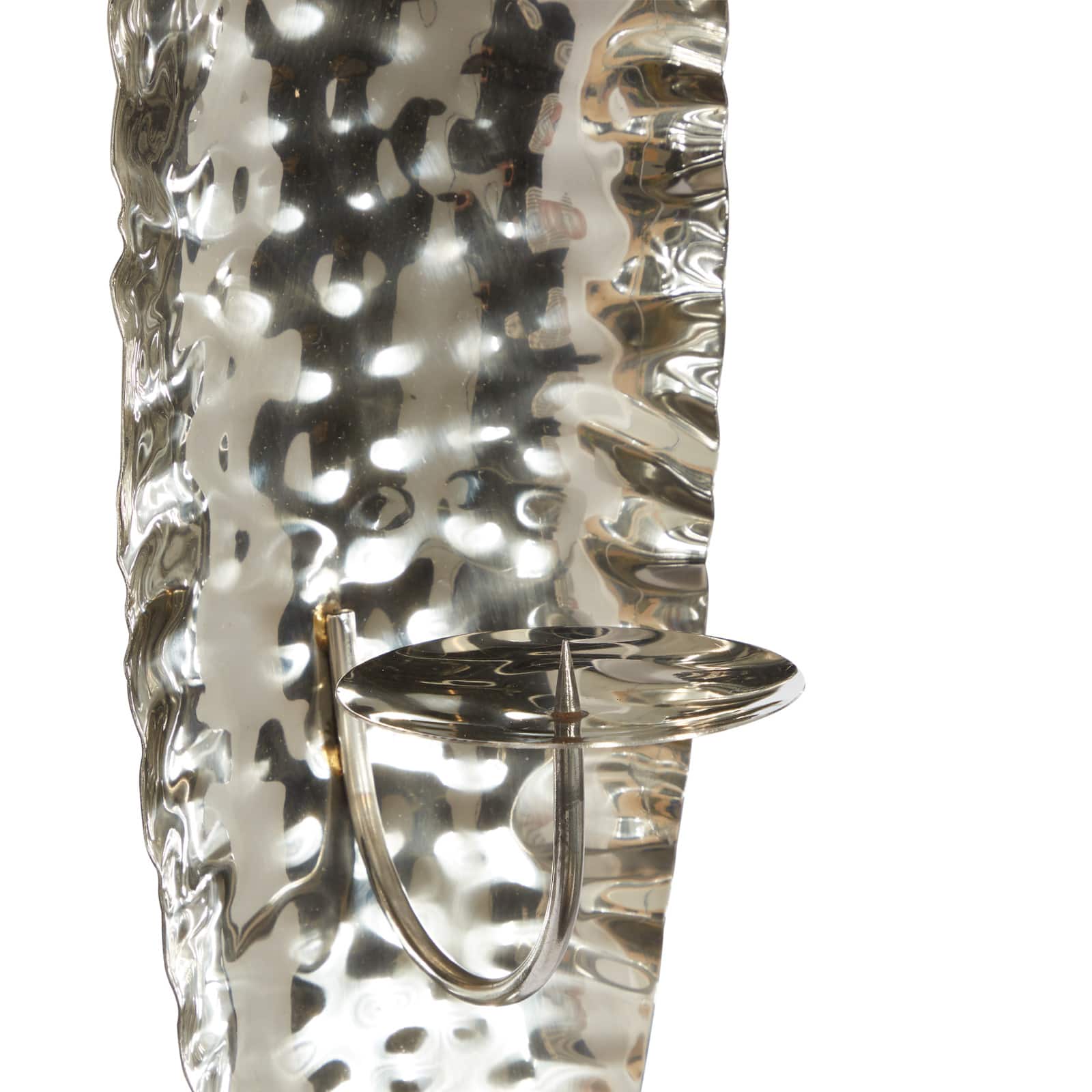 Set of 2 Silver Stainless Steel Contemporary Wall Sconce, 13.5", 18.5"