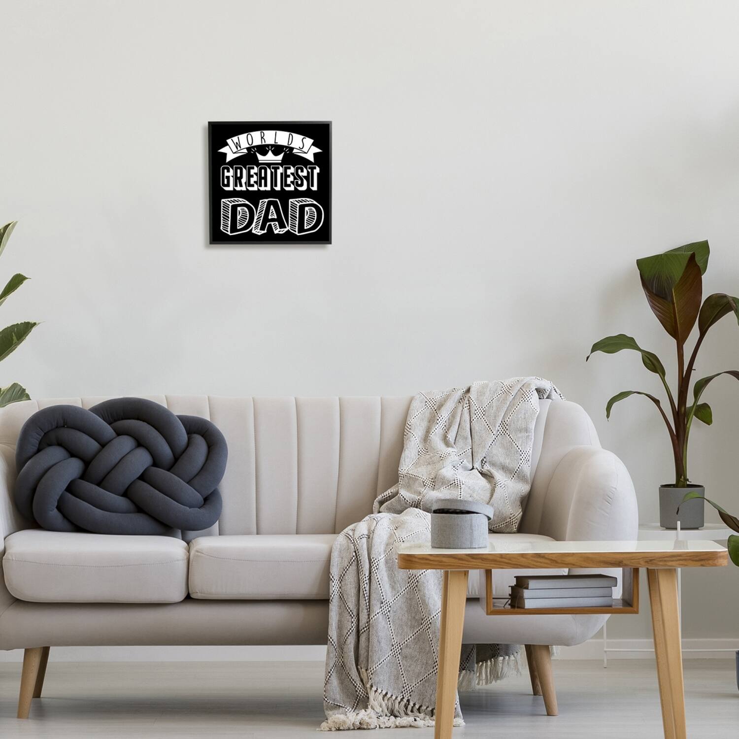 Stupell Industries Worlds Greatest Dad Cool Varied Typography Crown Design Framed Giclee Art