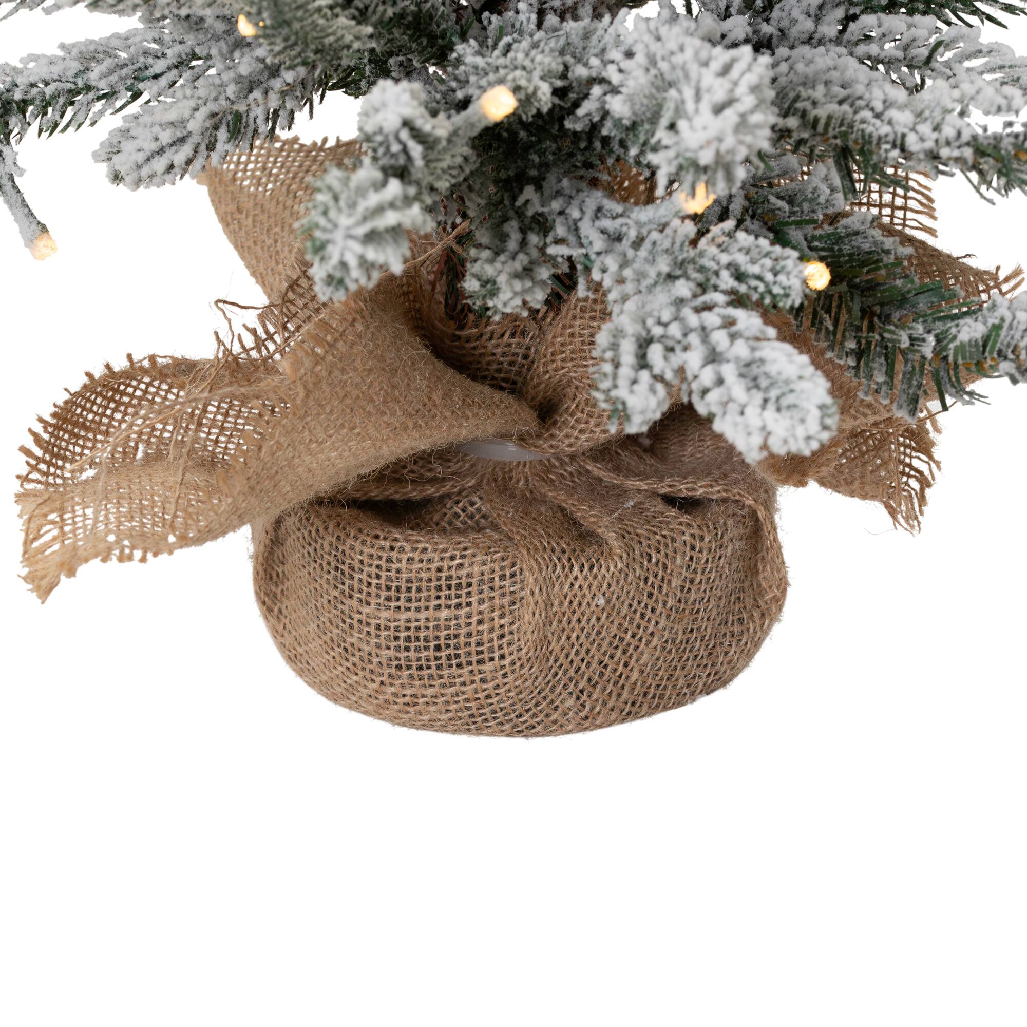 2ft. Pre-Lit Tamarack Pine Artificial Christmas Tree with Burlap Base