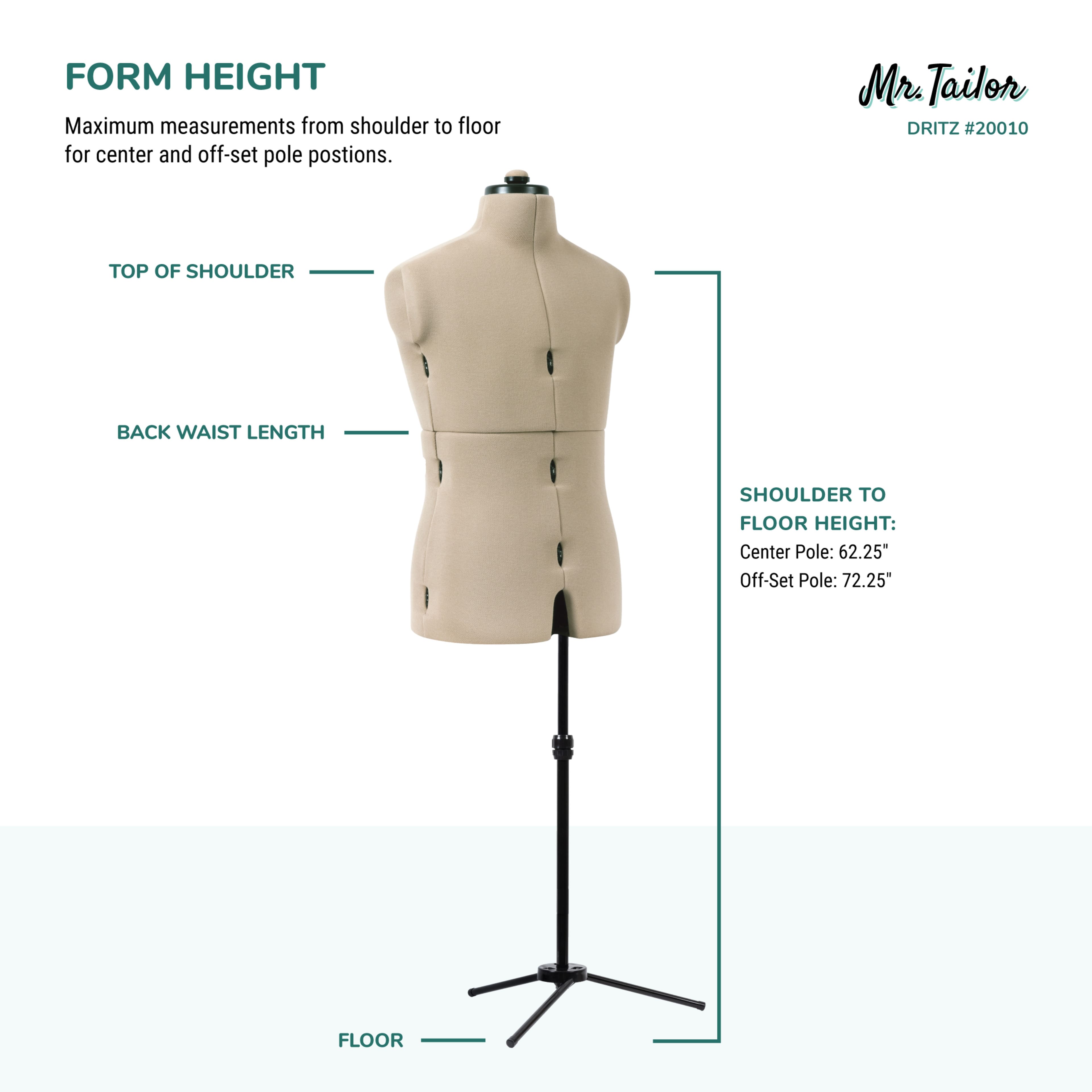 Dritz® Mr. Tailor Male Dress Form with Adjustable Tri-Pod Stand