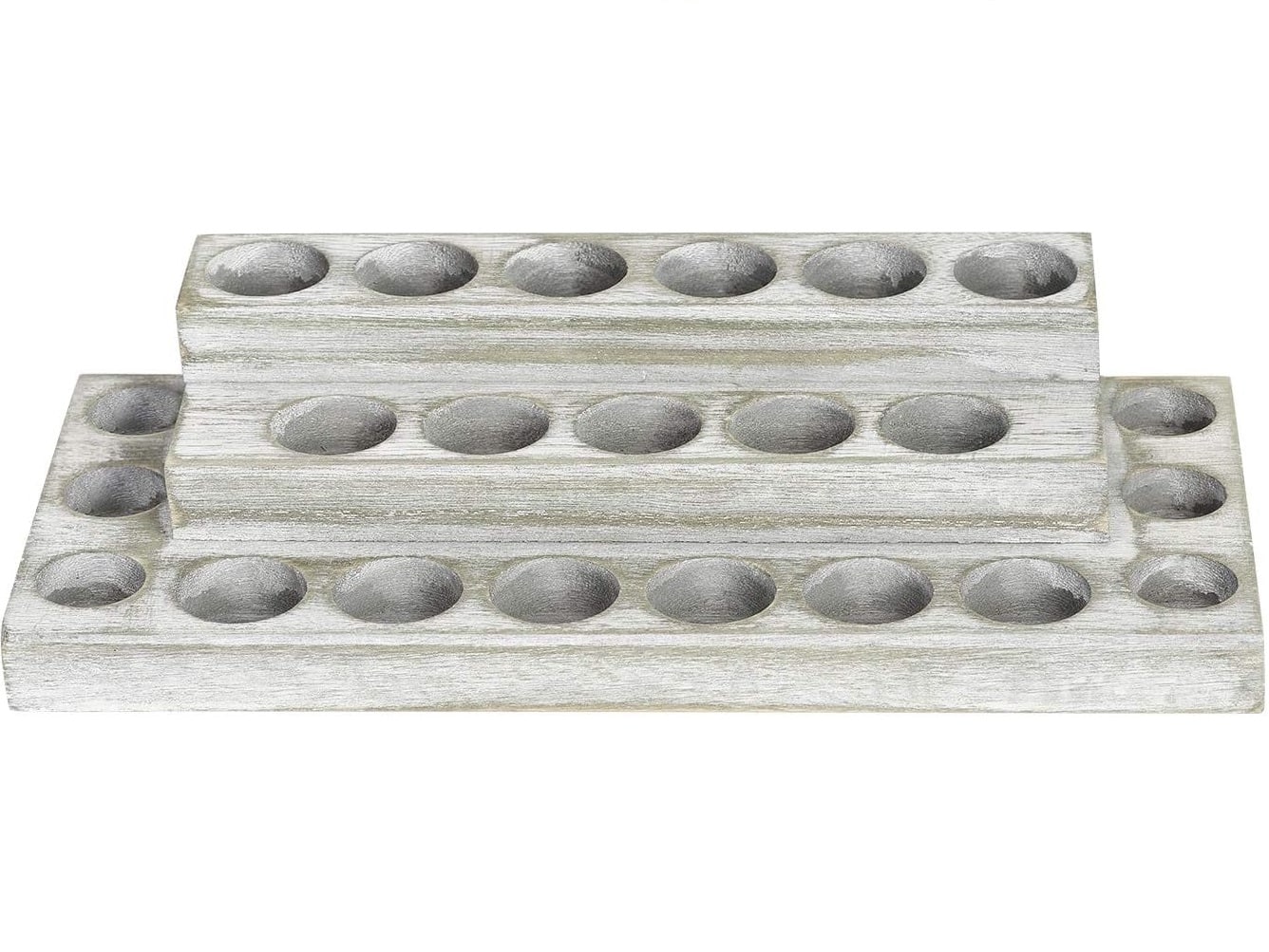 NEX™ 4-Tier Whitewash Essential Oils Storage Rack for 3mL to 20mL Bottles