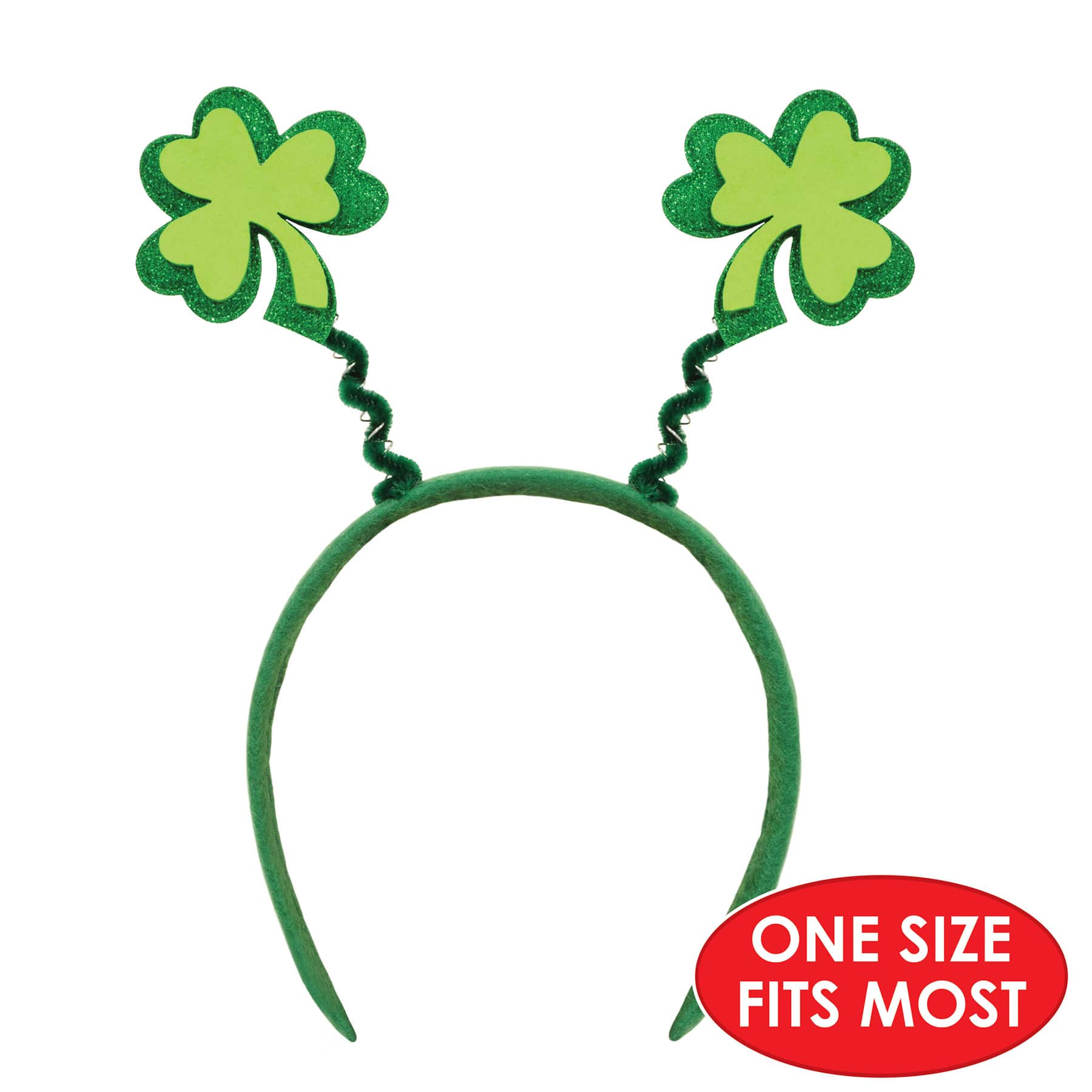 Beistle Adult Green Glittered Shamrock Boppers, 2ct.