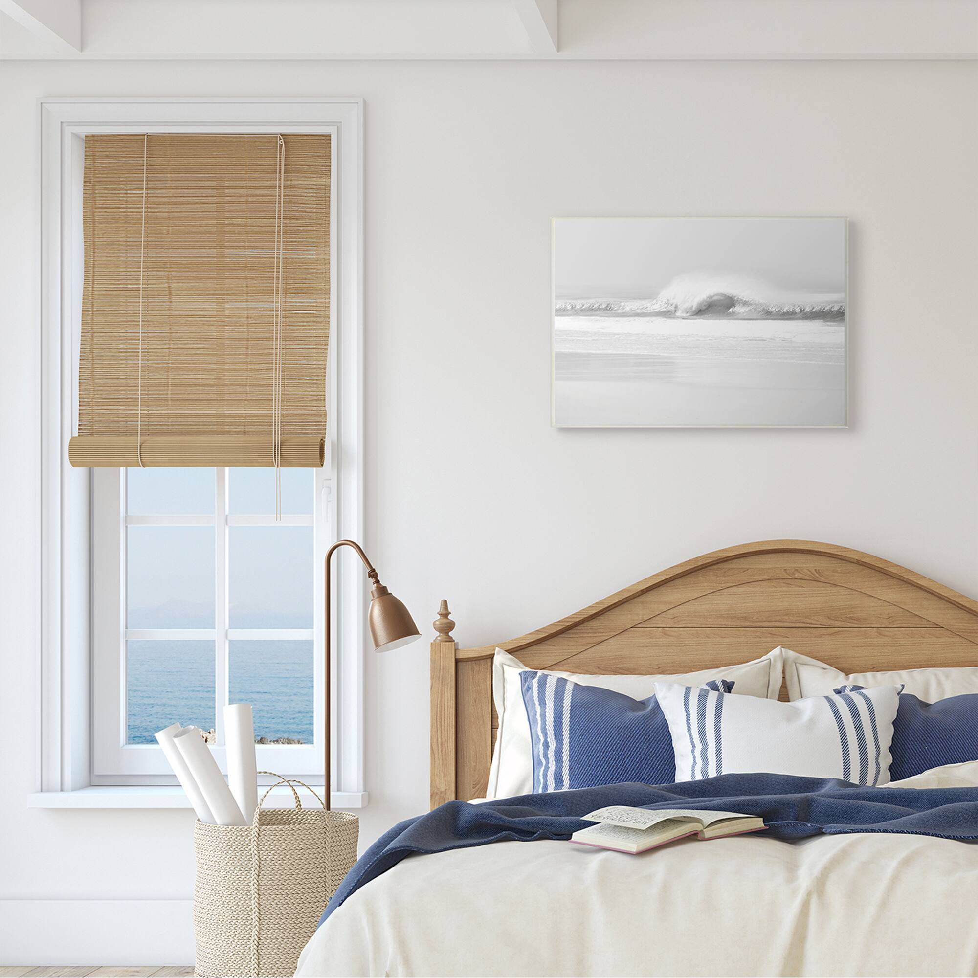 Stupell Industries Waves Crashing on Beach Black & White Wall Art