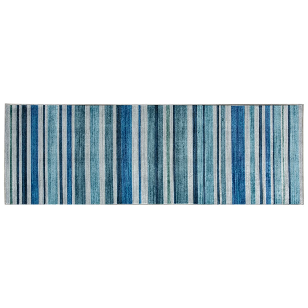 Blue Stripe Washable Rug by Ashland®