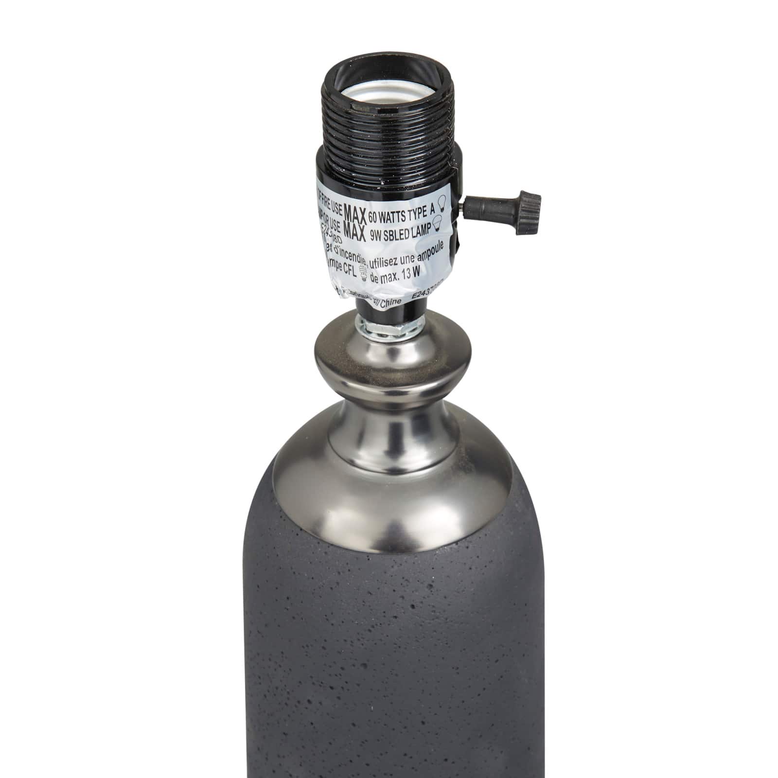 Brown Cement Modern Table Lamp, 23" x 14" x 14"