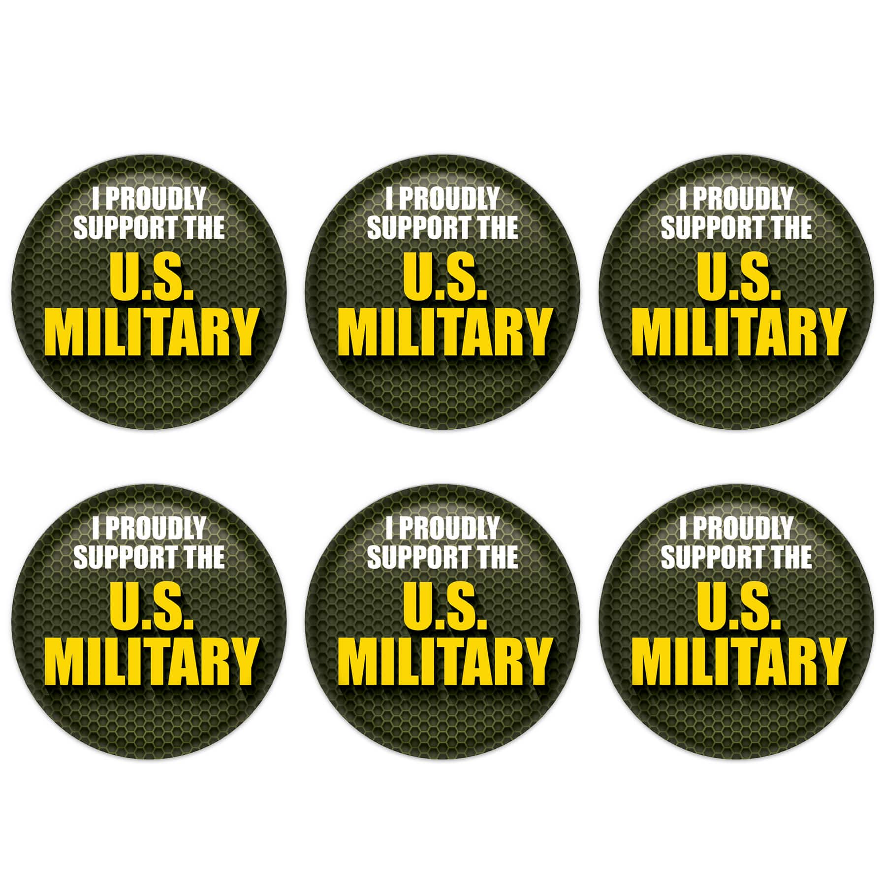 Beistle 2" I Proudly Support The U.S. Military Buttons