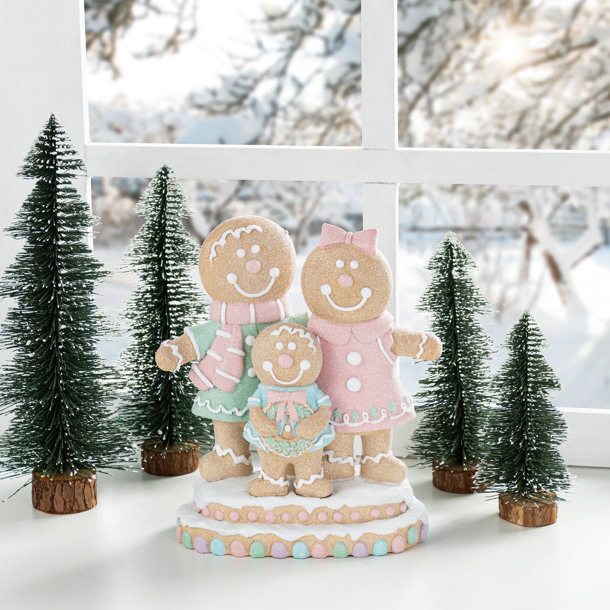 Glitzhome® 10.25" Resin Christmas Gingerbread Man Family Table Decor