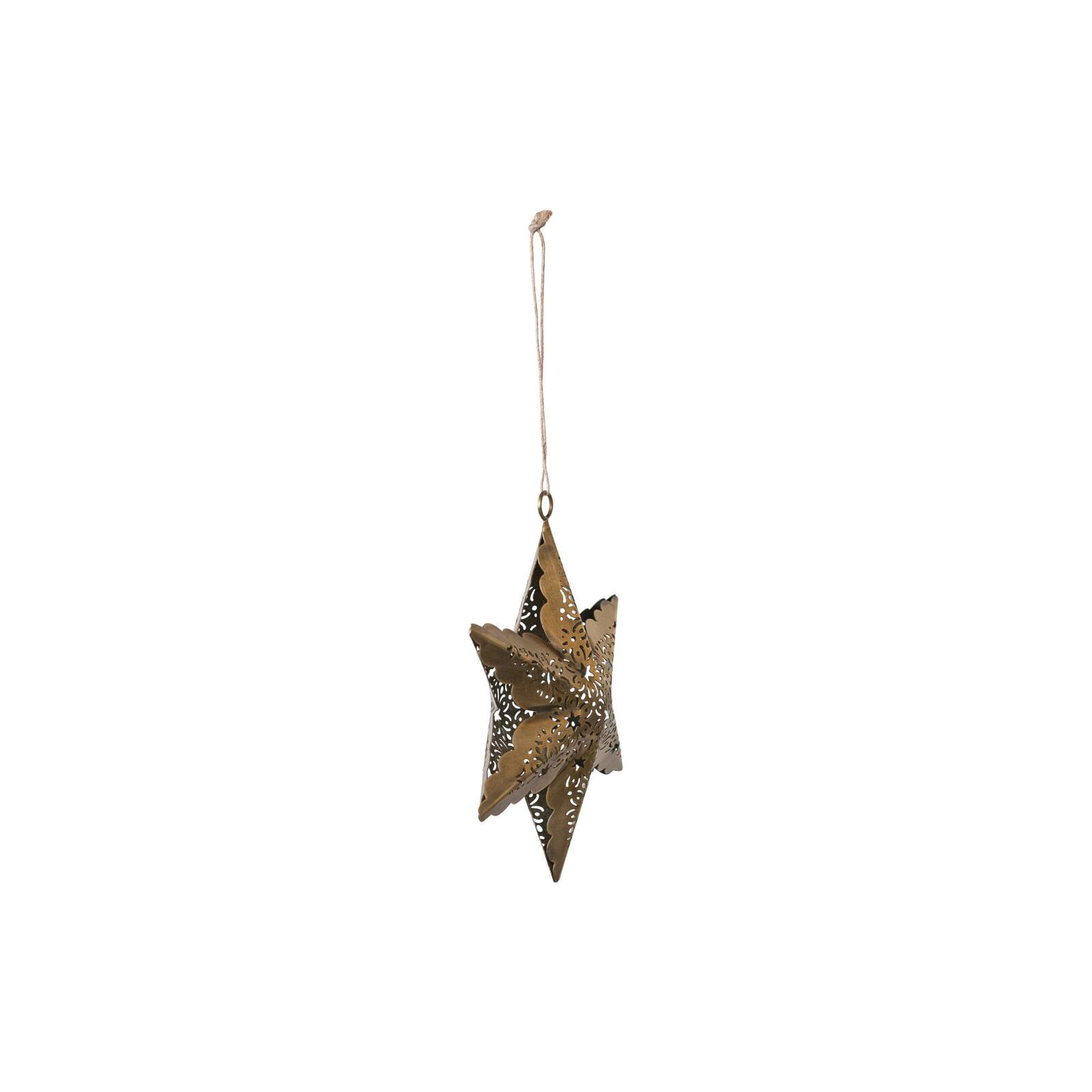 Hello Honey® 12 Pack 5.75" Antique Brass Electroplated Metal Laser Cut Star Ornaments