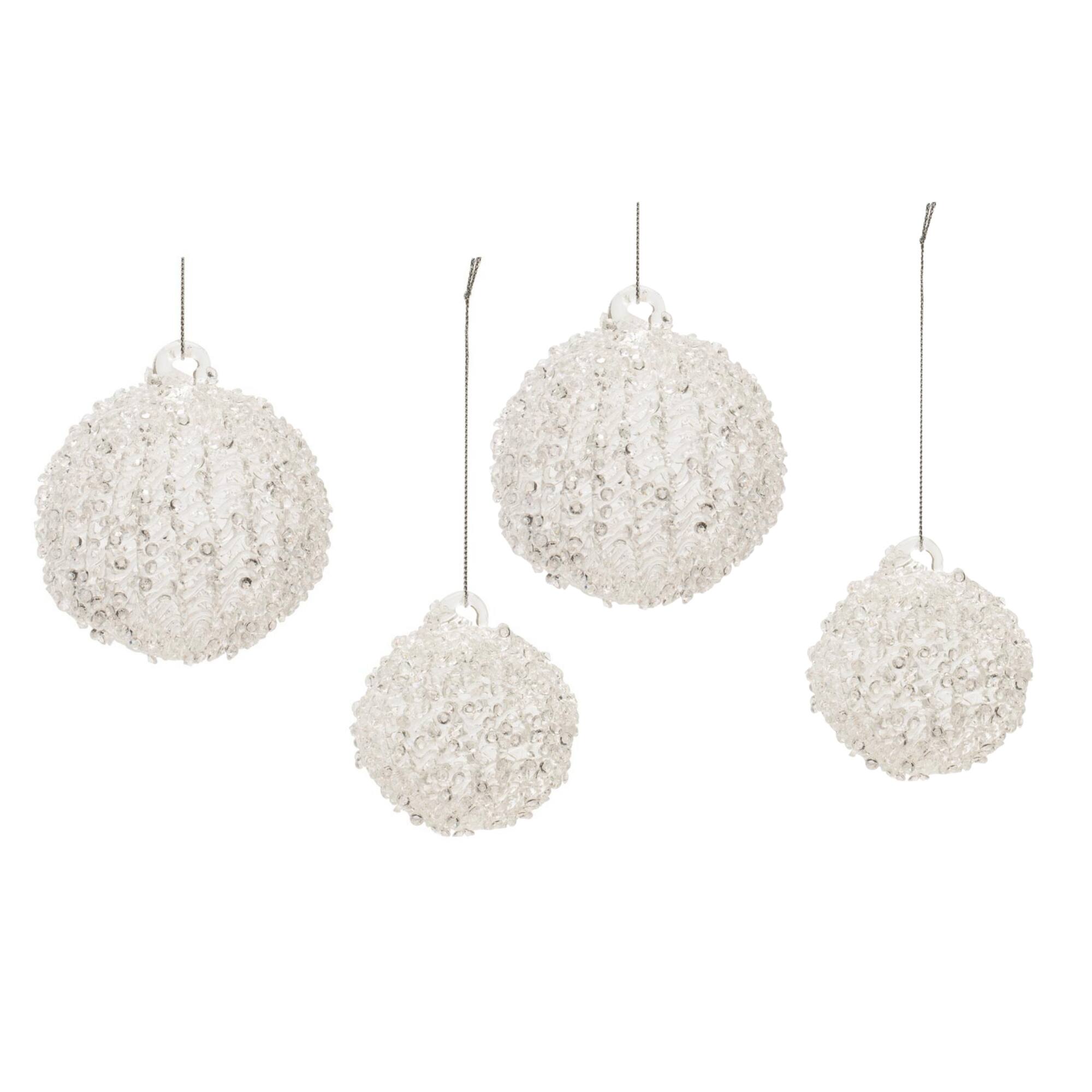 Melrose Clear Glass Ball Ornament Set