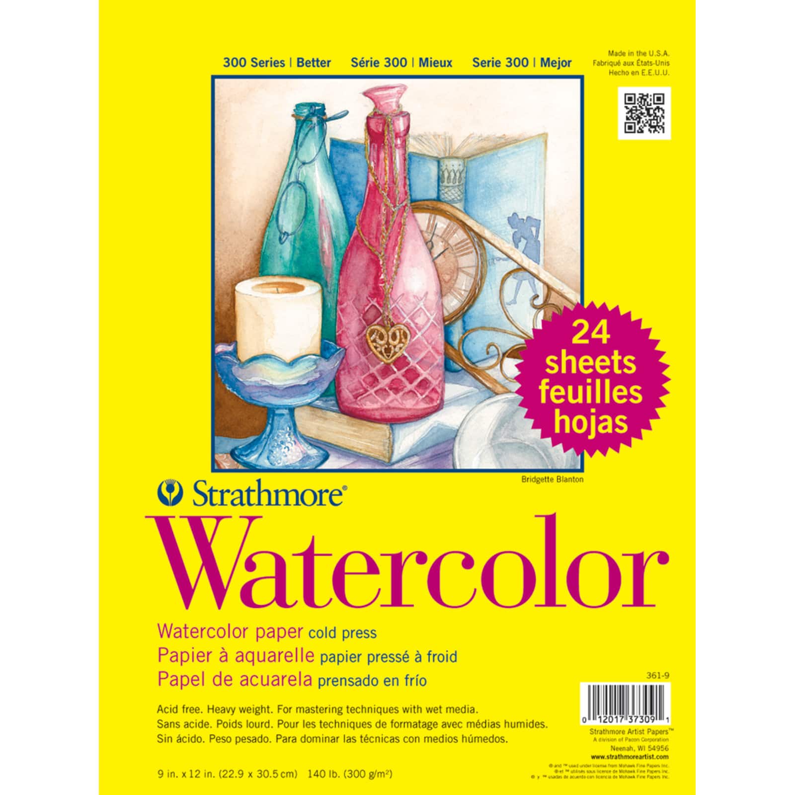 Strathmore® 300 Series Watercolor Paper Classroom Value Pack, 24 Sheets