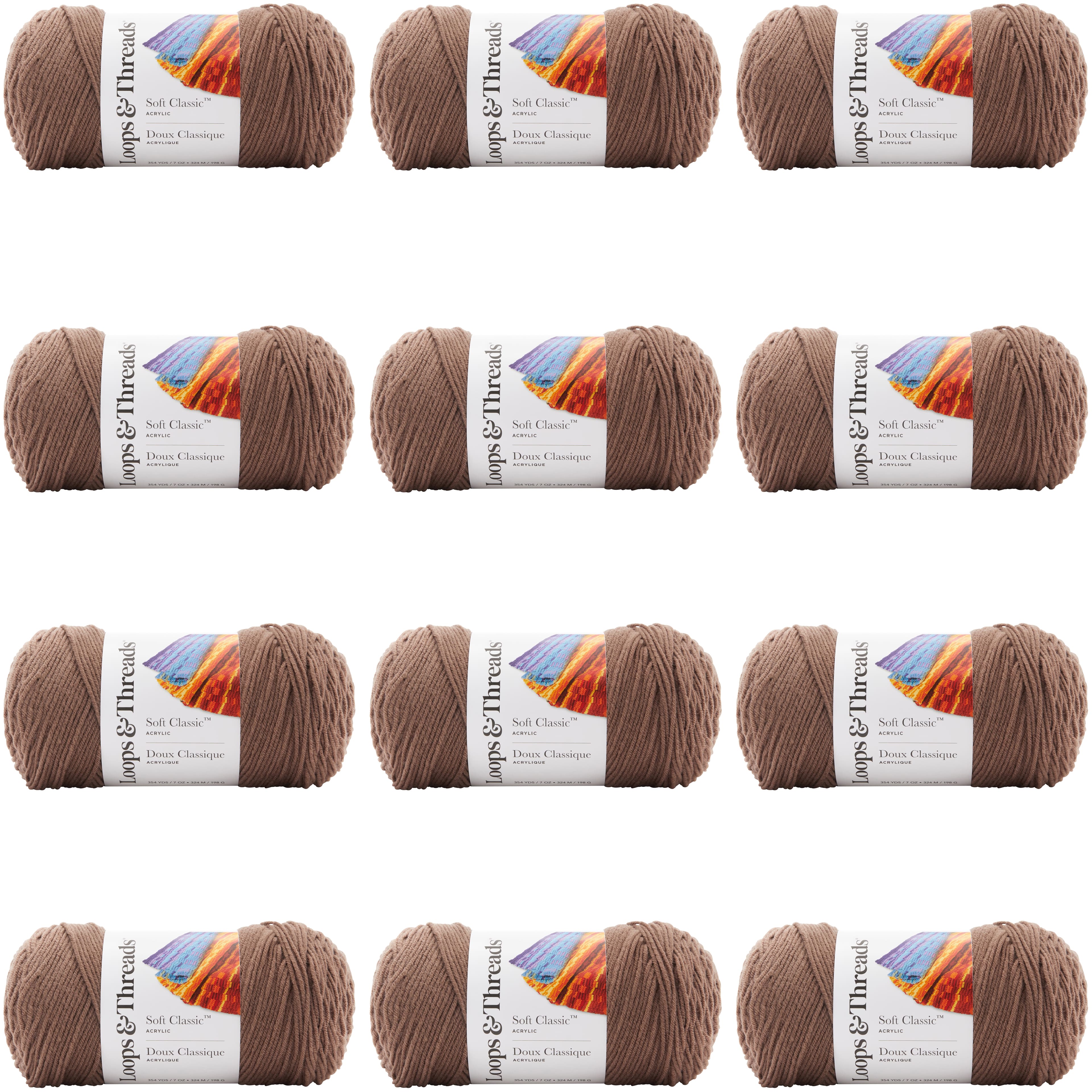 12 Pack: Soft Classic™ Solid Yarn by Loops & Threads®