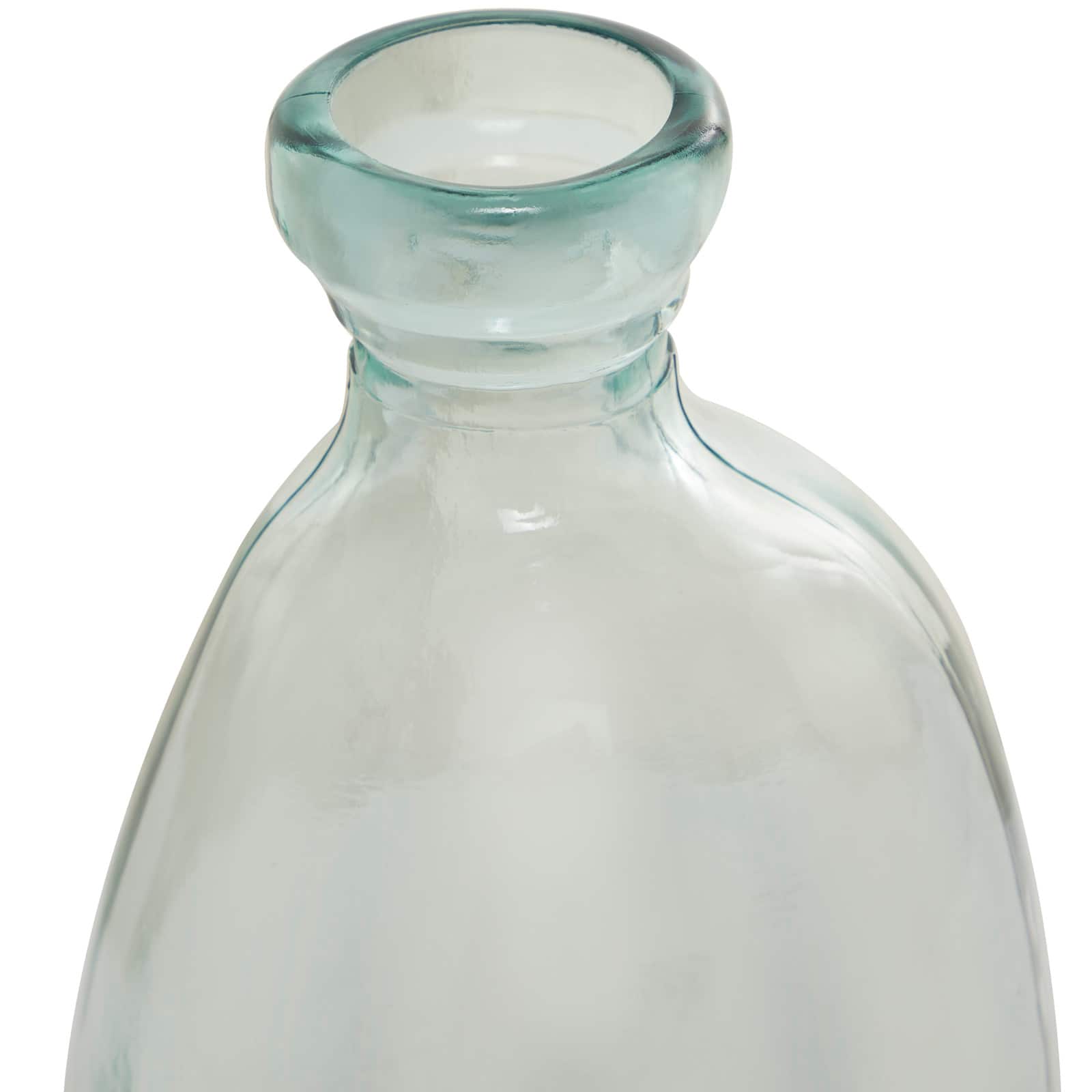 Clear Recycled Glass Handmade Spanish Vase 9" x 9" x 20"
