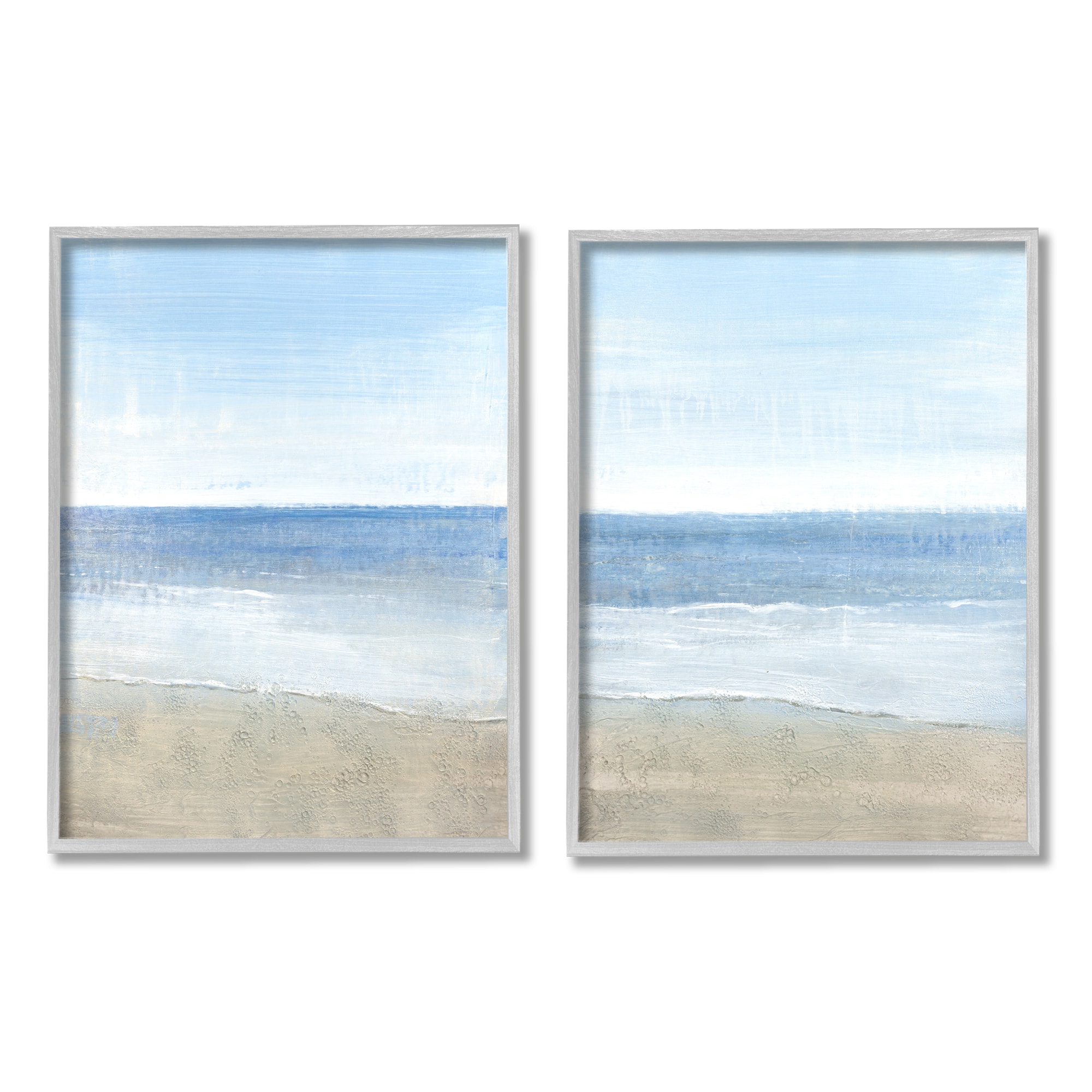 Stupell Industries Coastal Seafoam Beach Waves Soft Tide Landscape Framed Wall Art