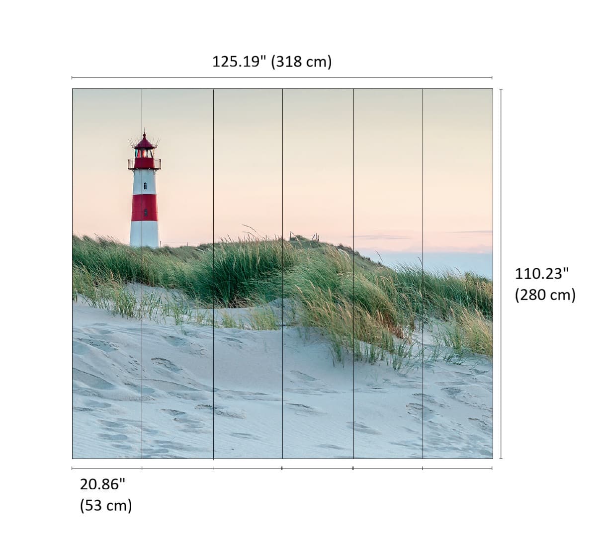Designs Direct Lighthouse Dunes Wall Mural