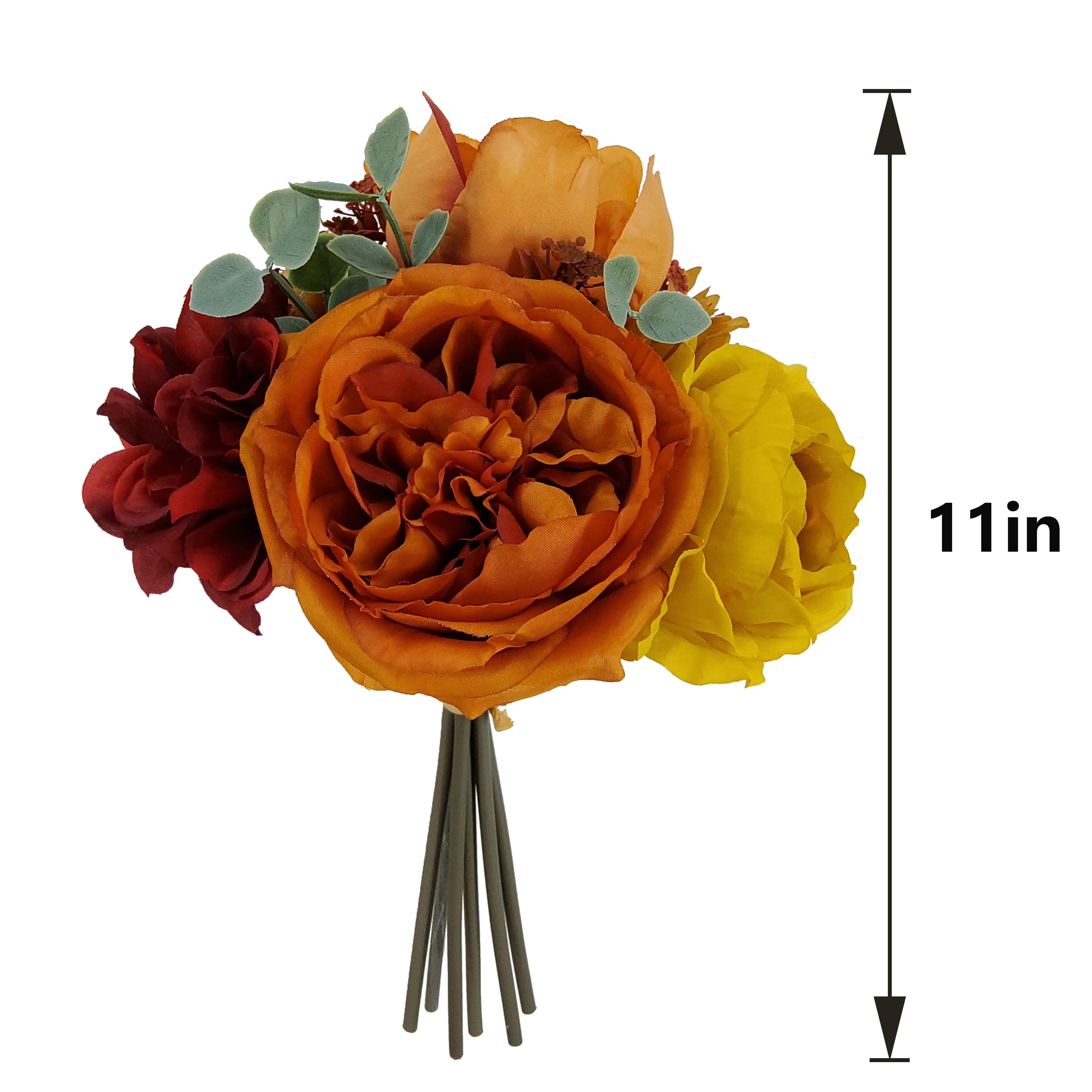 12" Orange Peony & Yellow Ranunculus Mix Bouquet by Ashland®