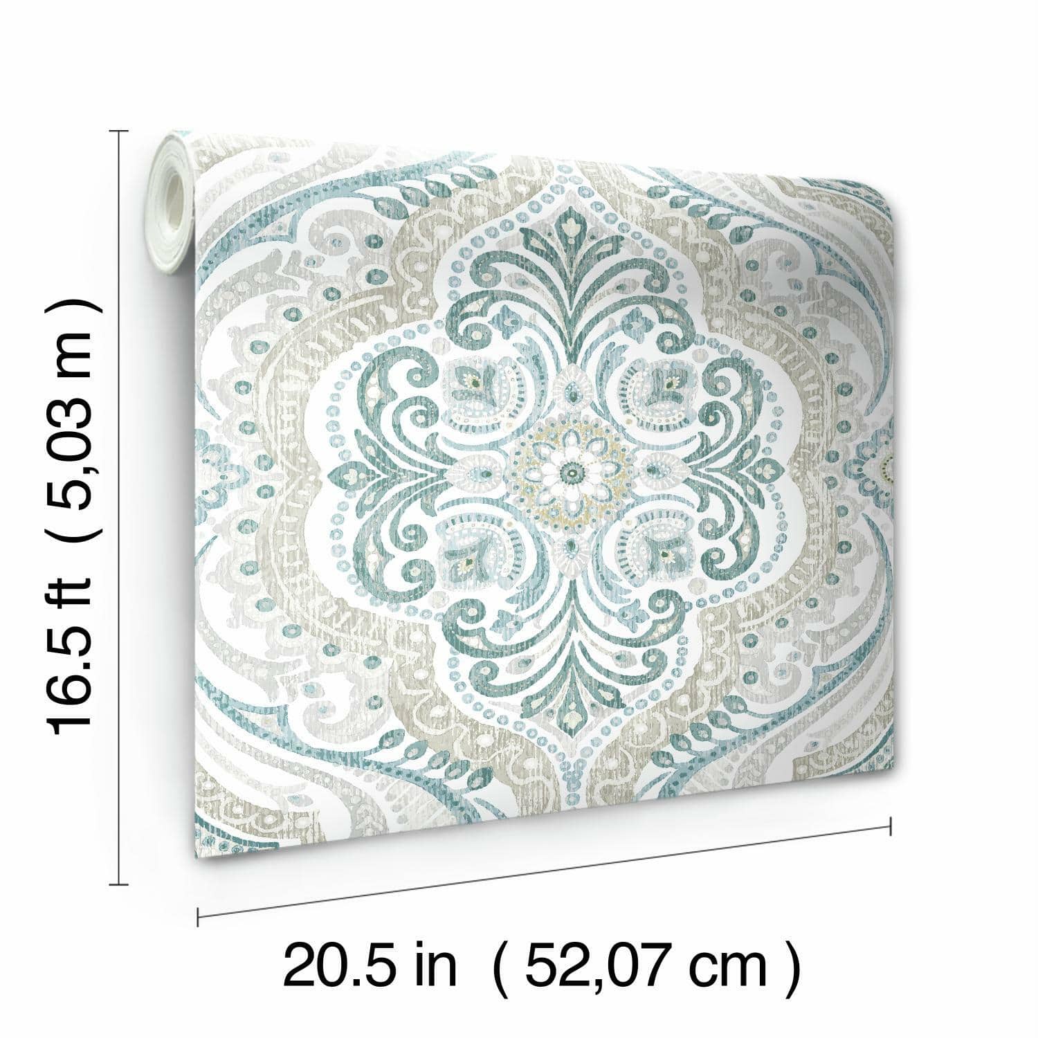 RoomMates Bohemian Damask Peel & Stick Wallpaper