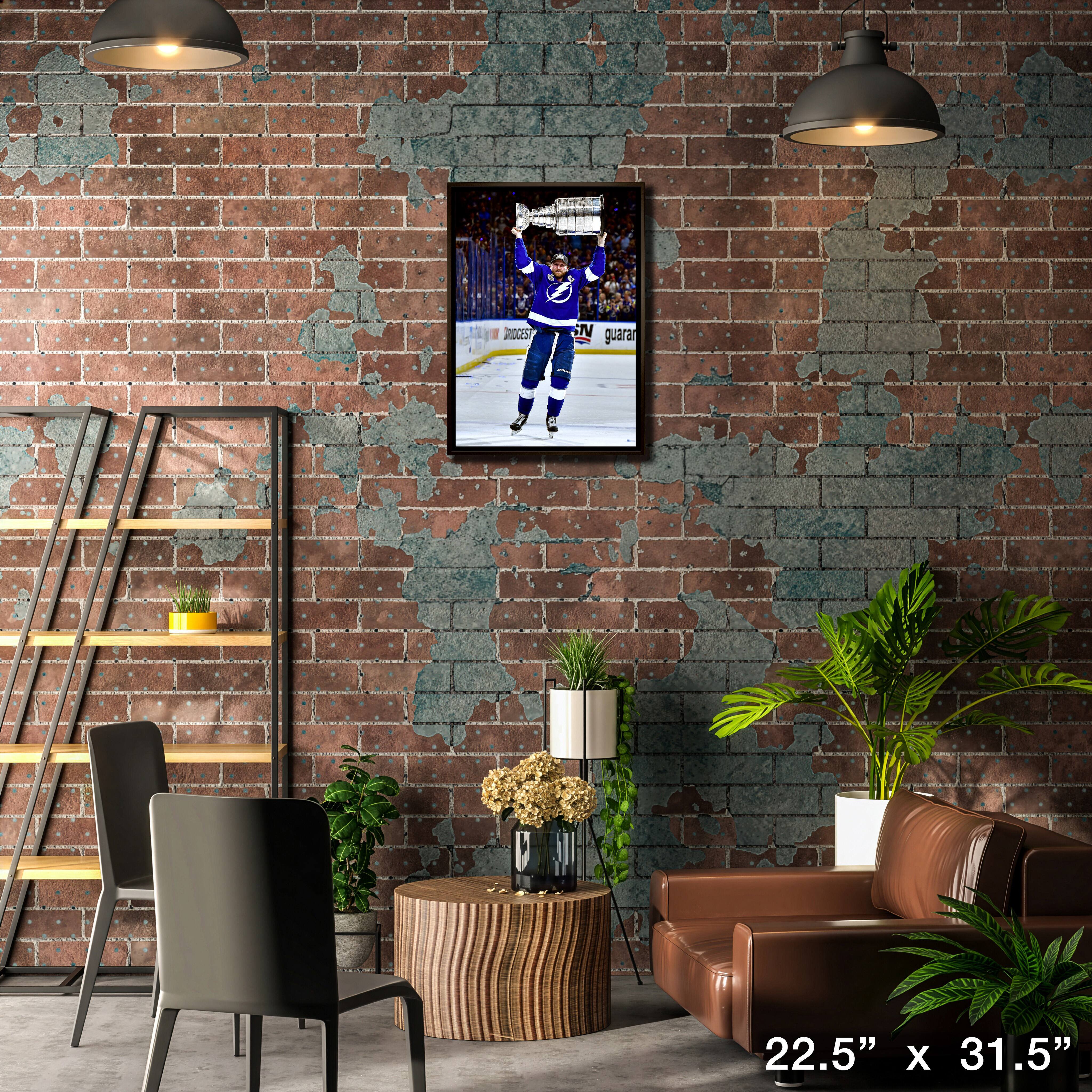 Steven Stamkos Tampa Bay Lightning Framed 20" x 29" Lifting 2021 Stanley Cup Canvas 22.5" x 31.5"