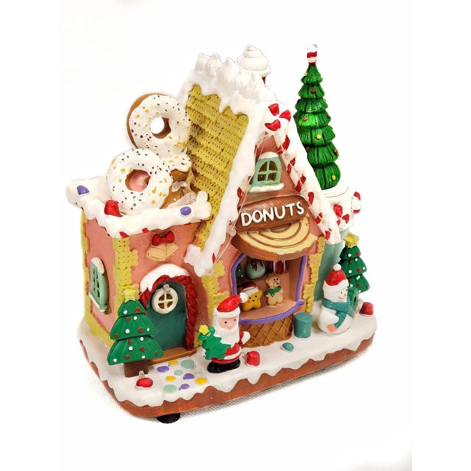 Wizardi 20" Gingerbread Donuts House Christmas Village Decoration