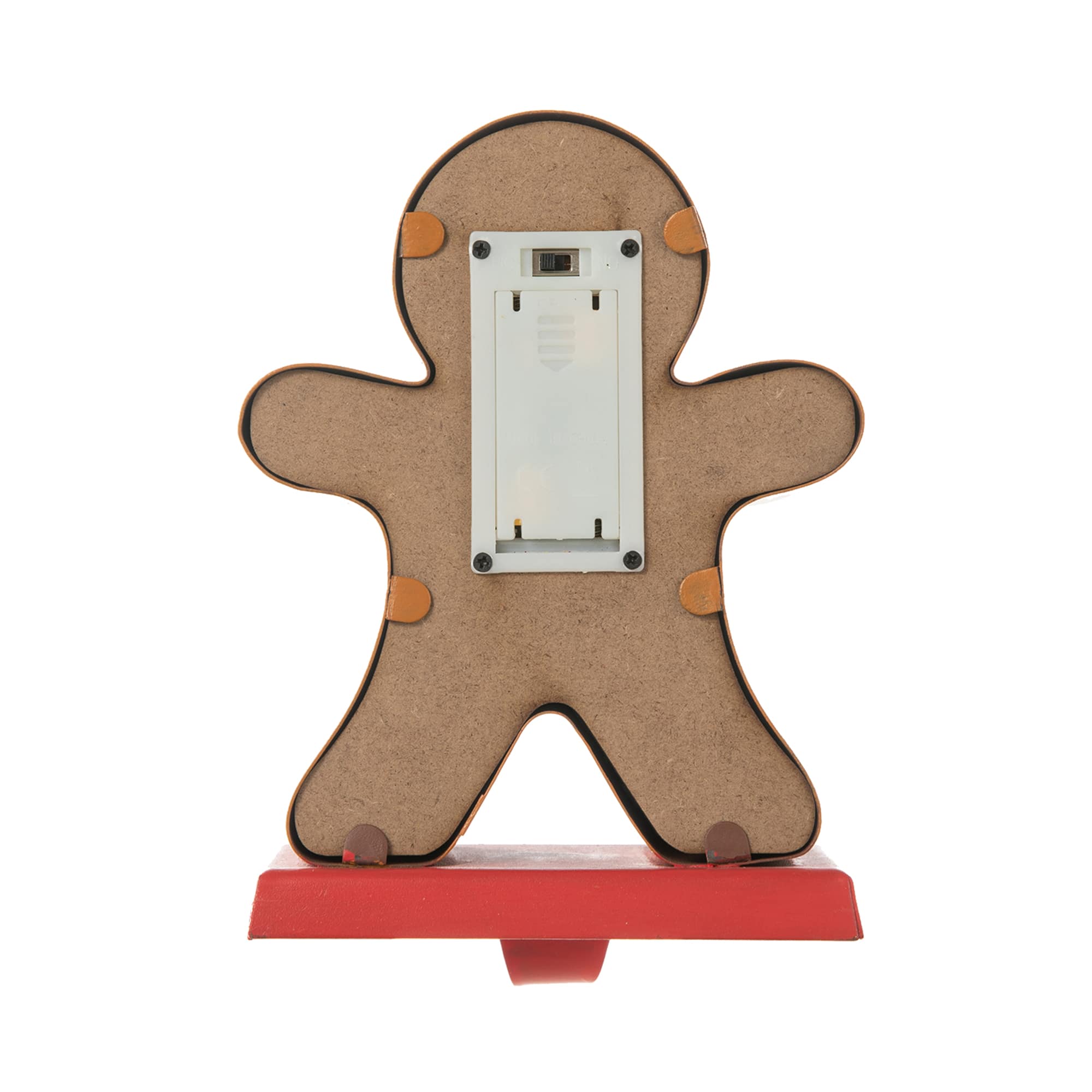 Glitzhome® 7.25'' Marquee LED Gingerbread Man Christmas Stocking Holder