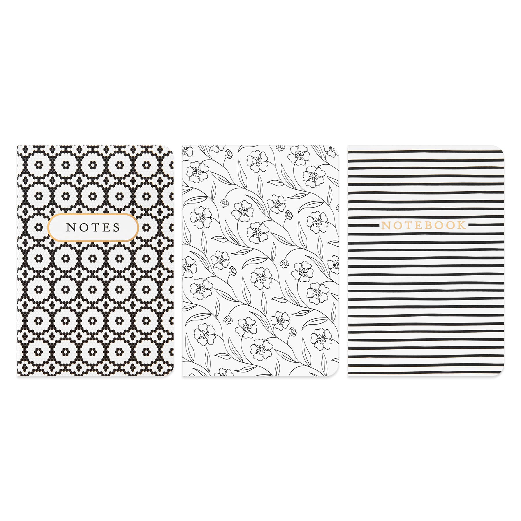 4" x 6" Black & White Print Lined Softcover Journals, 3ct. by Recollections™