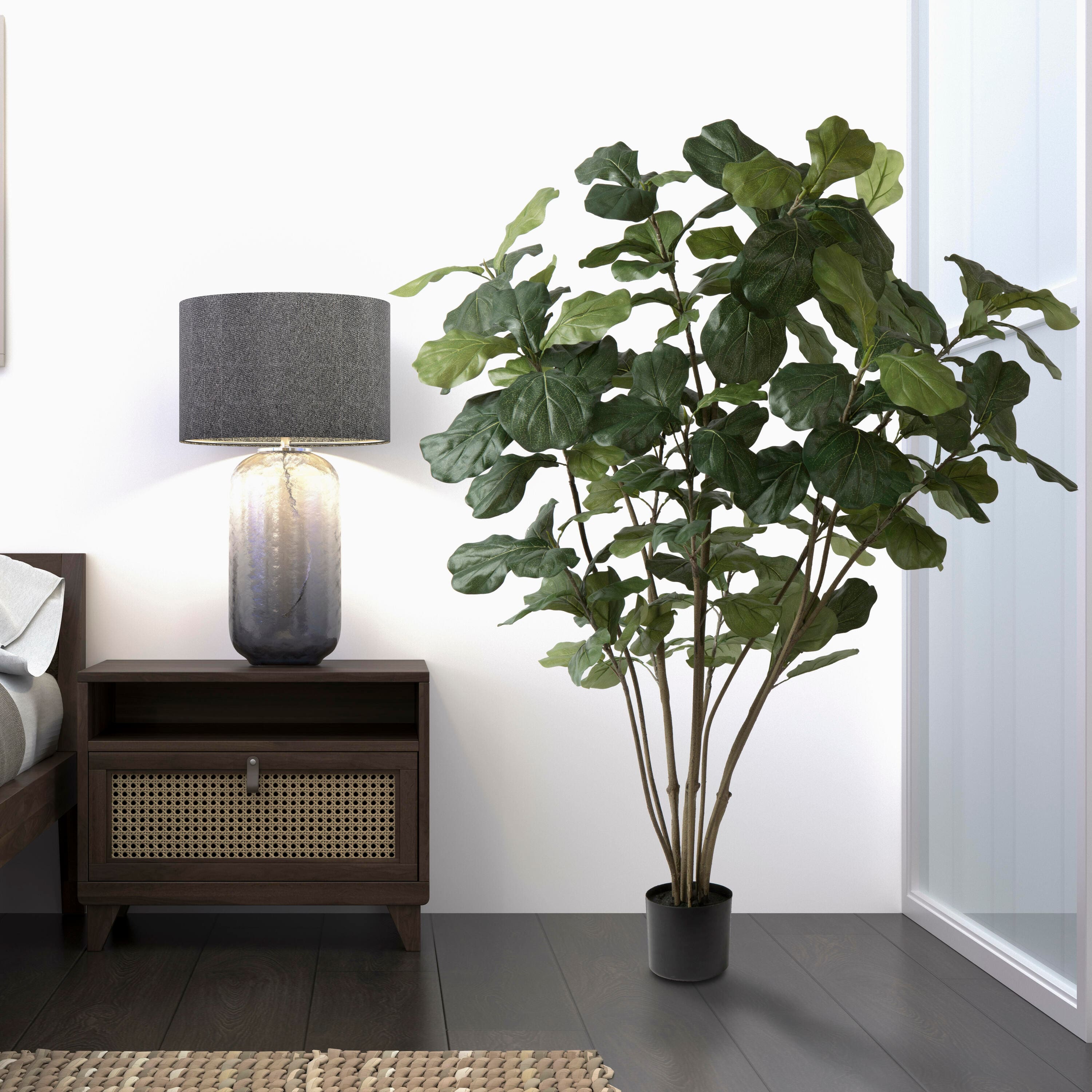 5ft. Potted Artificial Green Fiddle Tree