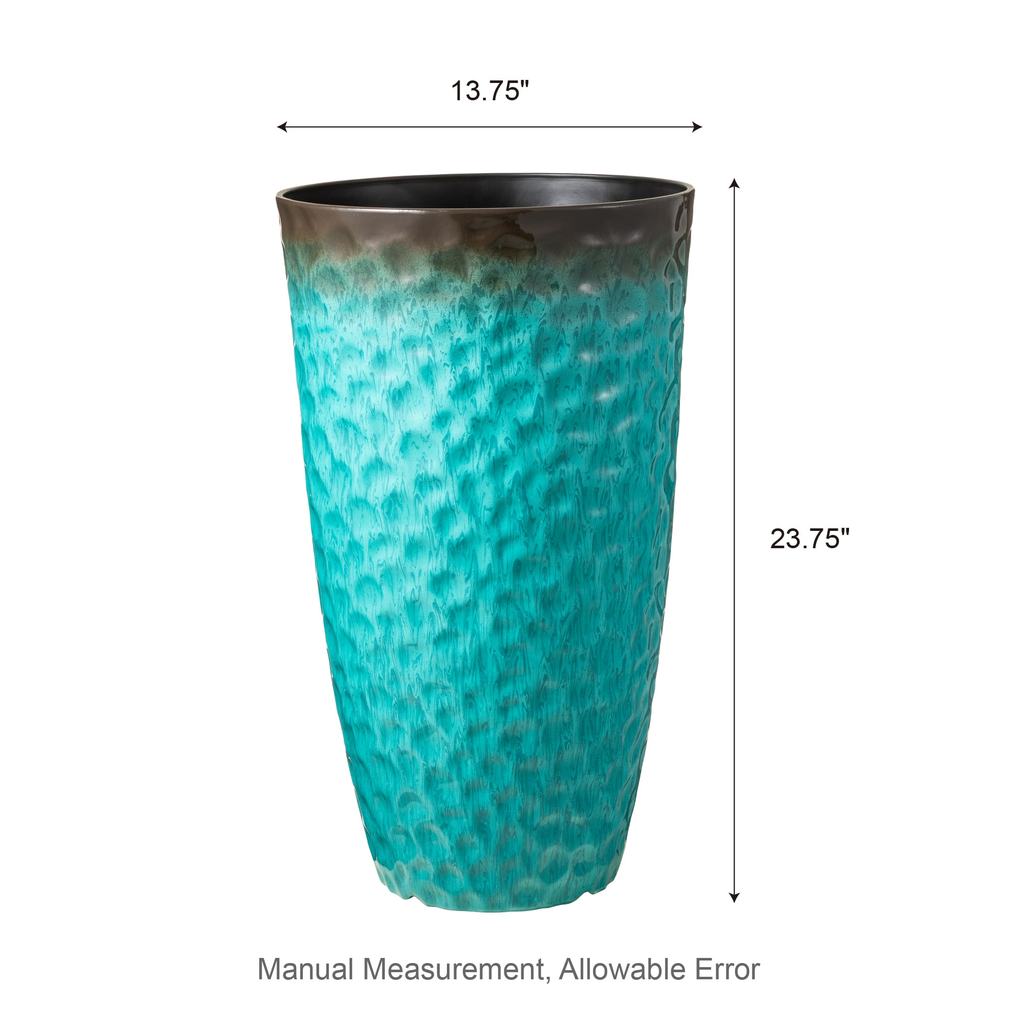 Glitzhome® Oversized Turquoise Honeycomb Textured Tall Plastic Planters