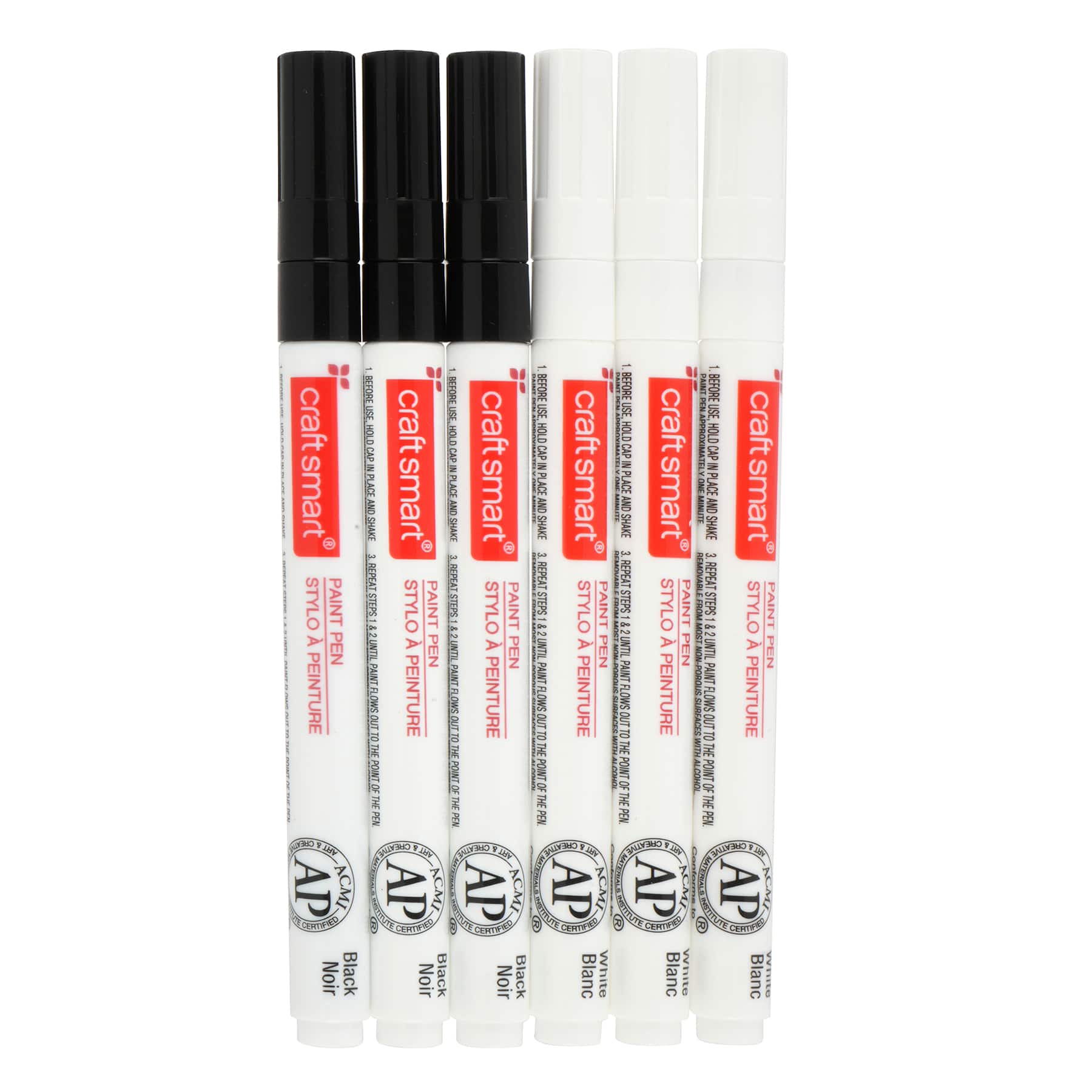 12 Packs: 6 ct. (72 total) Black & White Paint Pen Set by Craft Smart®
