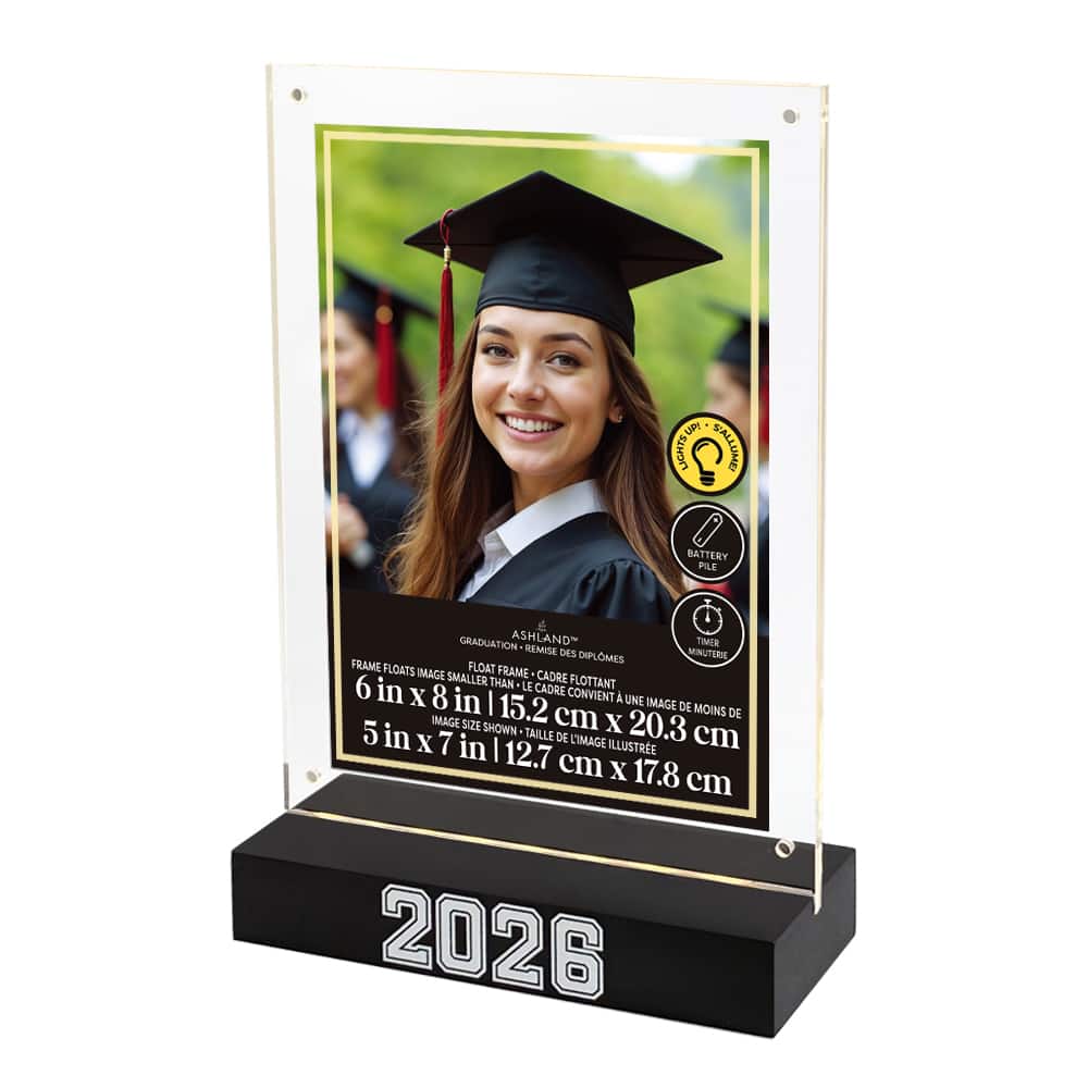6" x 8" Black 2025 Tabletop Float Frame, Graduation by Ashland®
