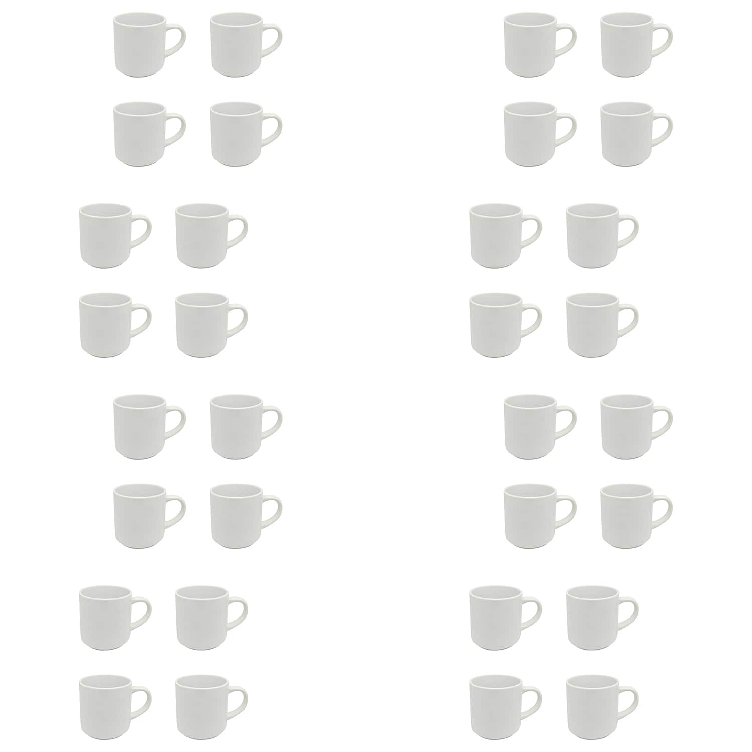 8 Packs: 4 ct. (32 total) 10oz. White Stackable Ceramic Sublimation Mugs by Make Market®