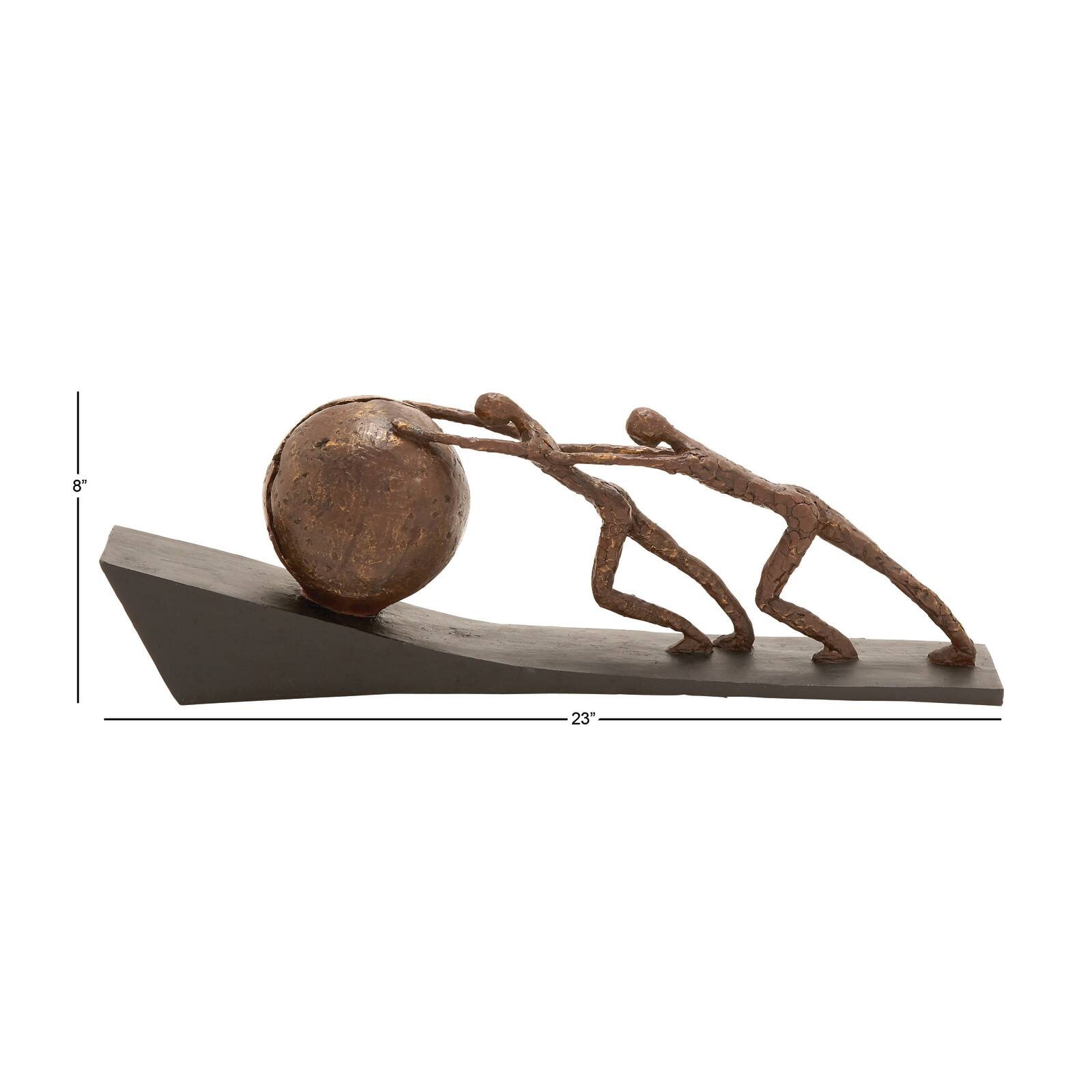 23" Brown Polystone Industrial Sportsman Sculpture