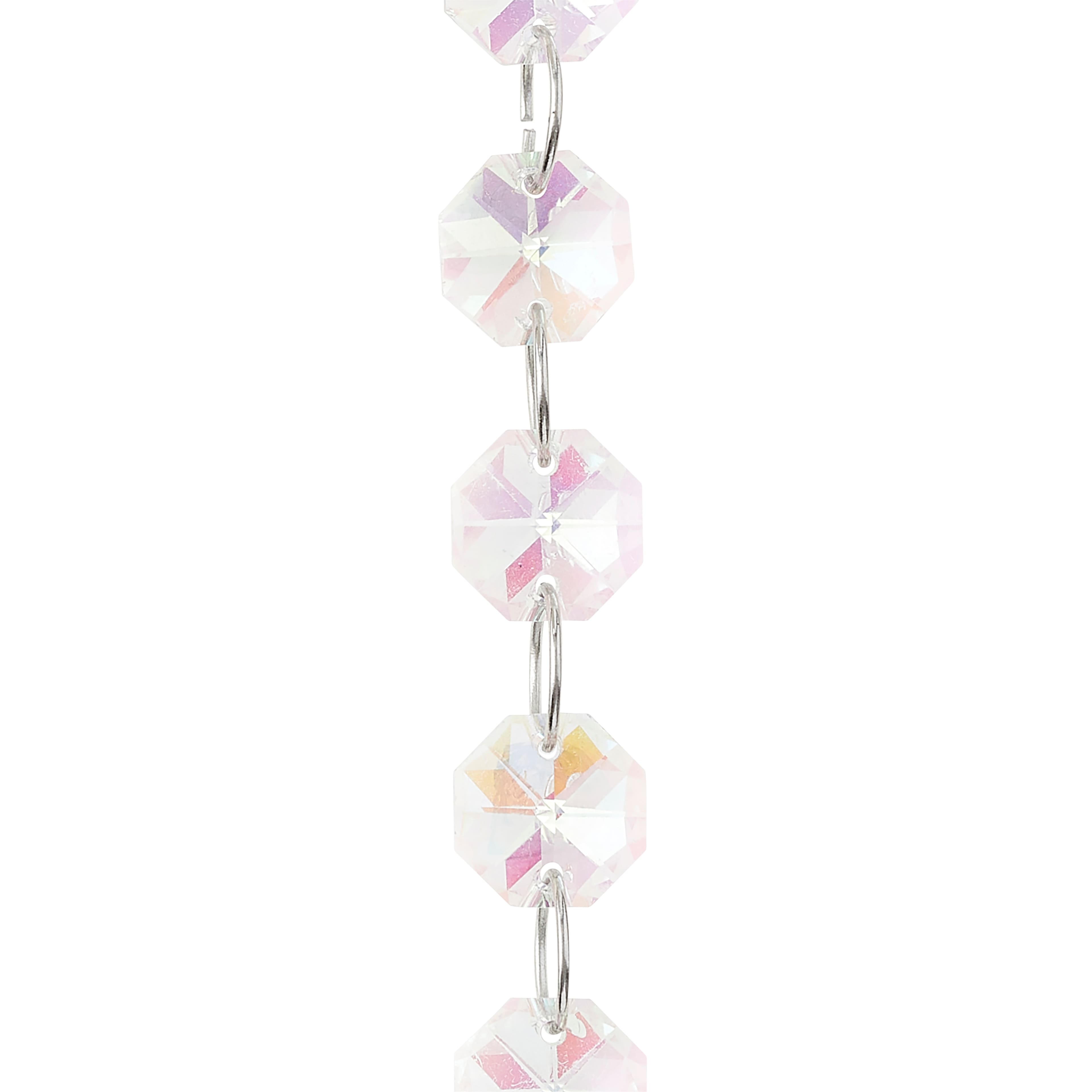9 Pack: Aurora Borealis Crystal Faceted Glass Lentil Beads, 14mm by Bead Landing™