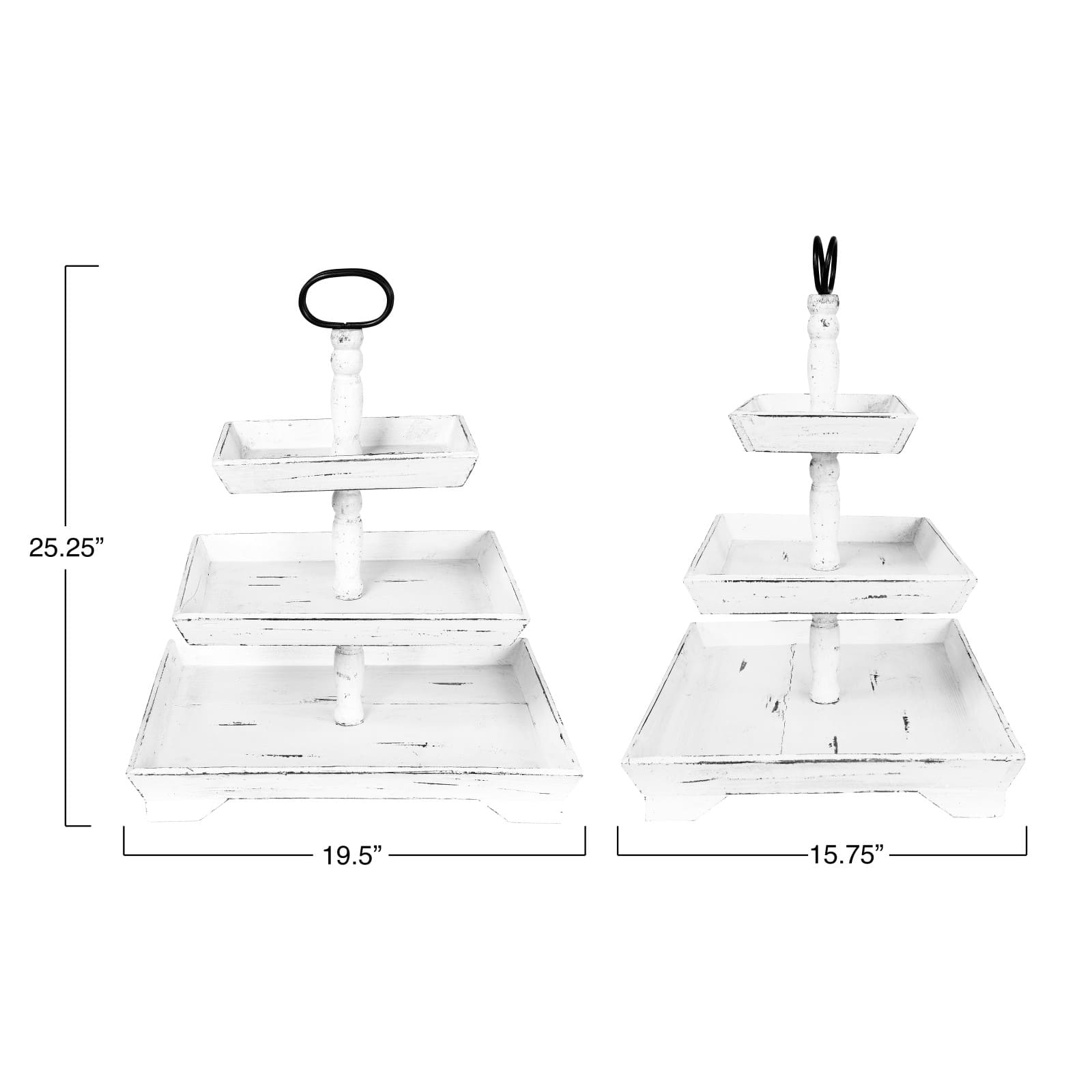 Hello Honey® 25" White Decorative 3 Tier Tray