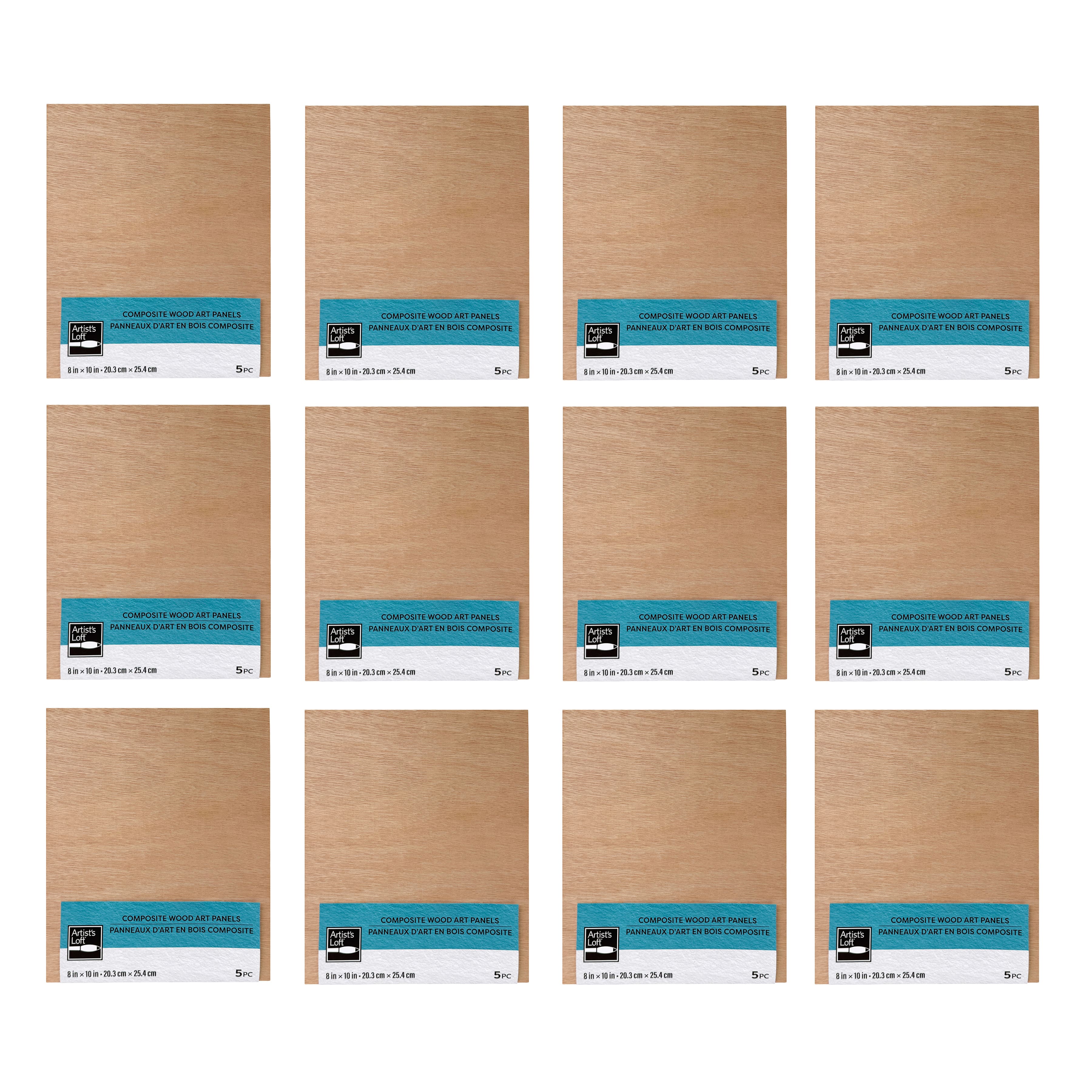 12 Packs: 5 ct. (60 total) 8" x 10" Unfinished Wood Art Panel by Artist's Loft™ Necessities™