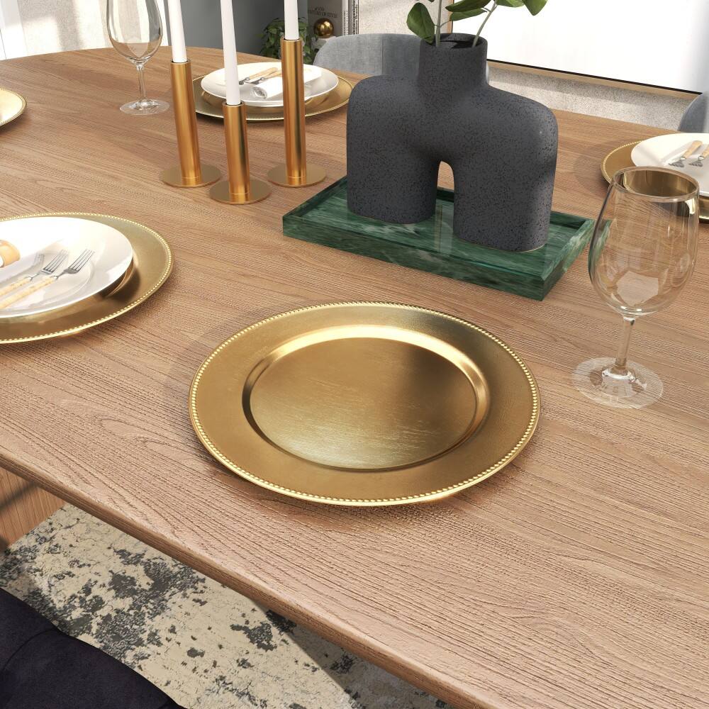 13" Gold Melamine Plastic Chargers, 8ct.