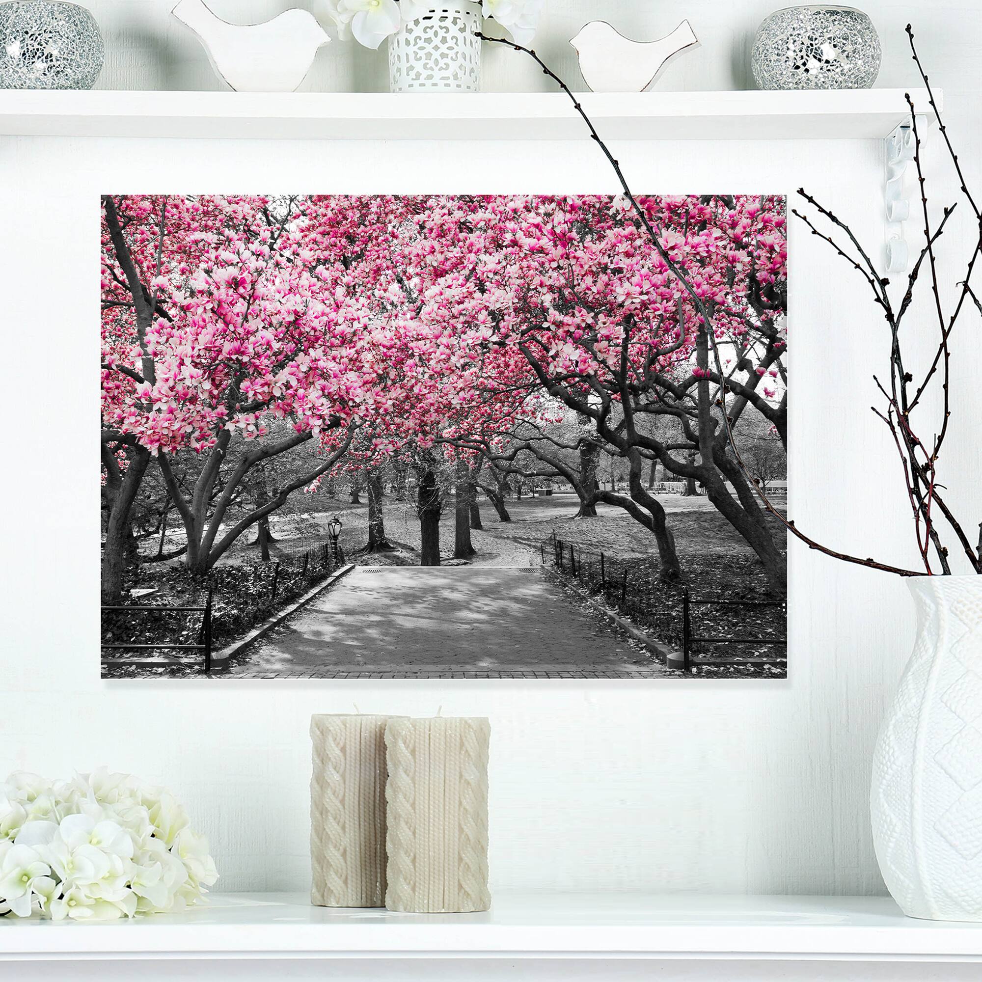 Designart - Cherry Blossoms - Landscapes Floral Photographic on wrapped Canvas