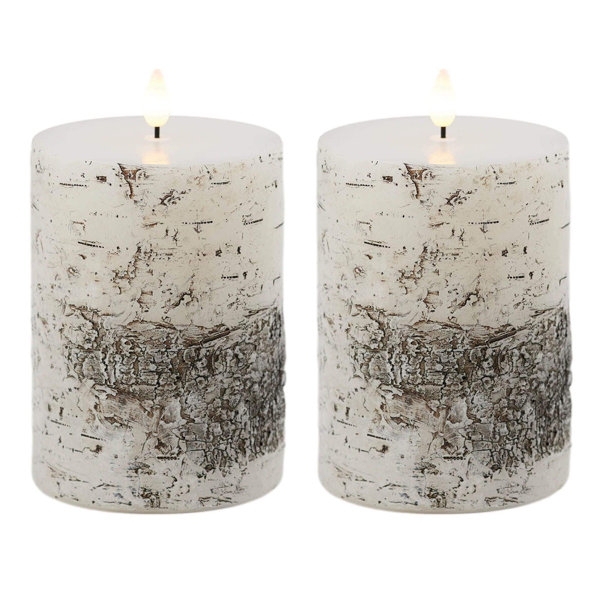 FIA WICK Birch Design Pillar Candles, 2ct.