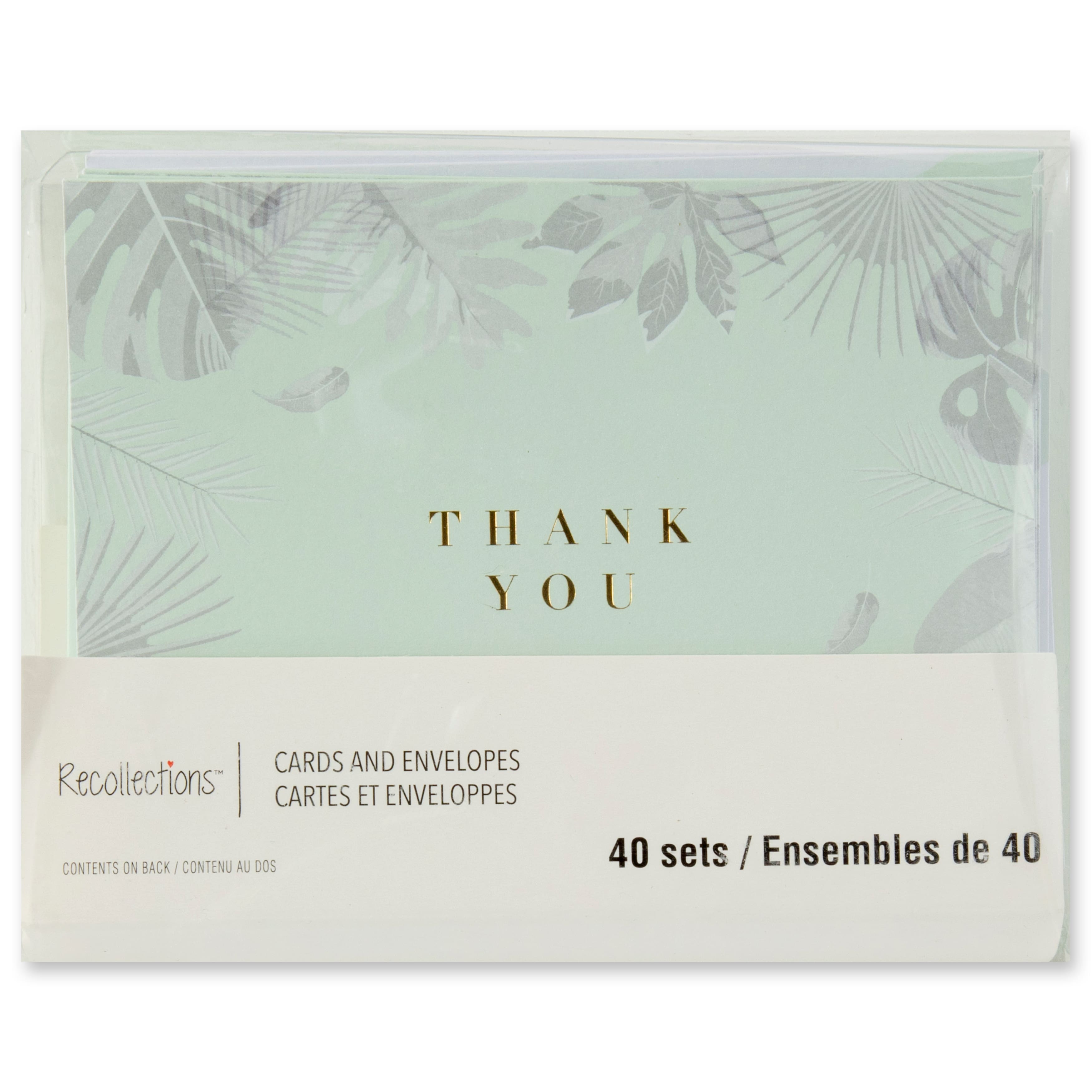 Mint Thank You Flat Cards & Envelopes by Recollections™, 4.25" x 5.5"