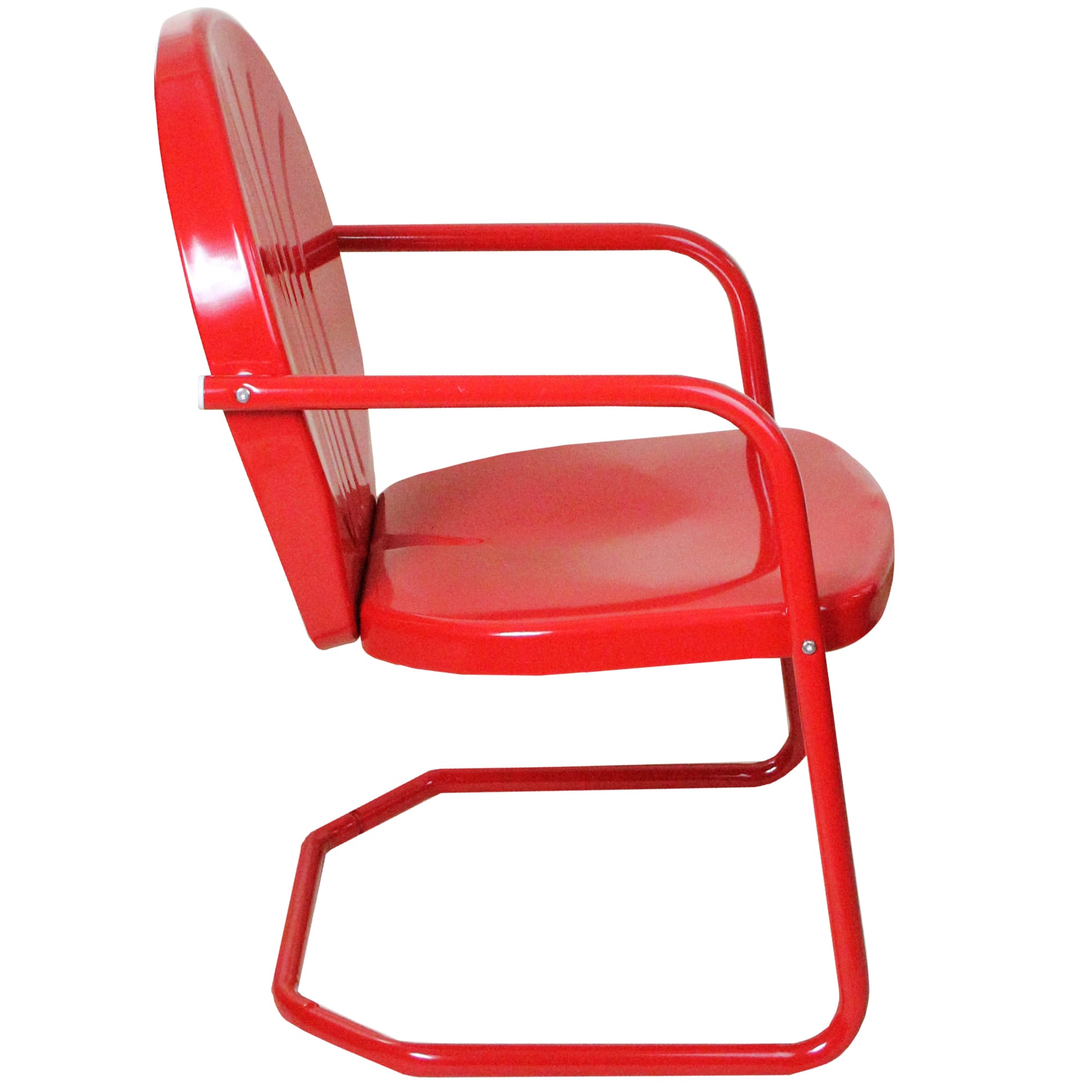 Red Outdoor Retro Metal Tulip Armchair