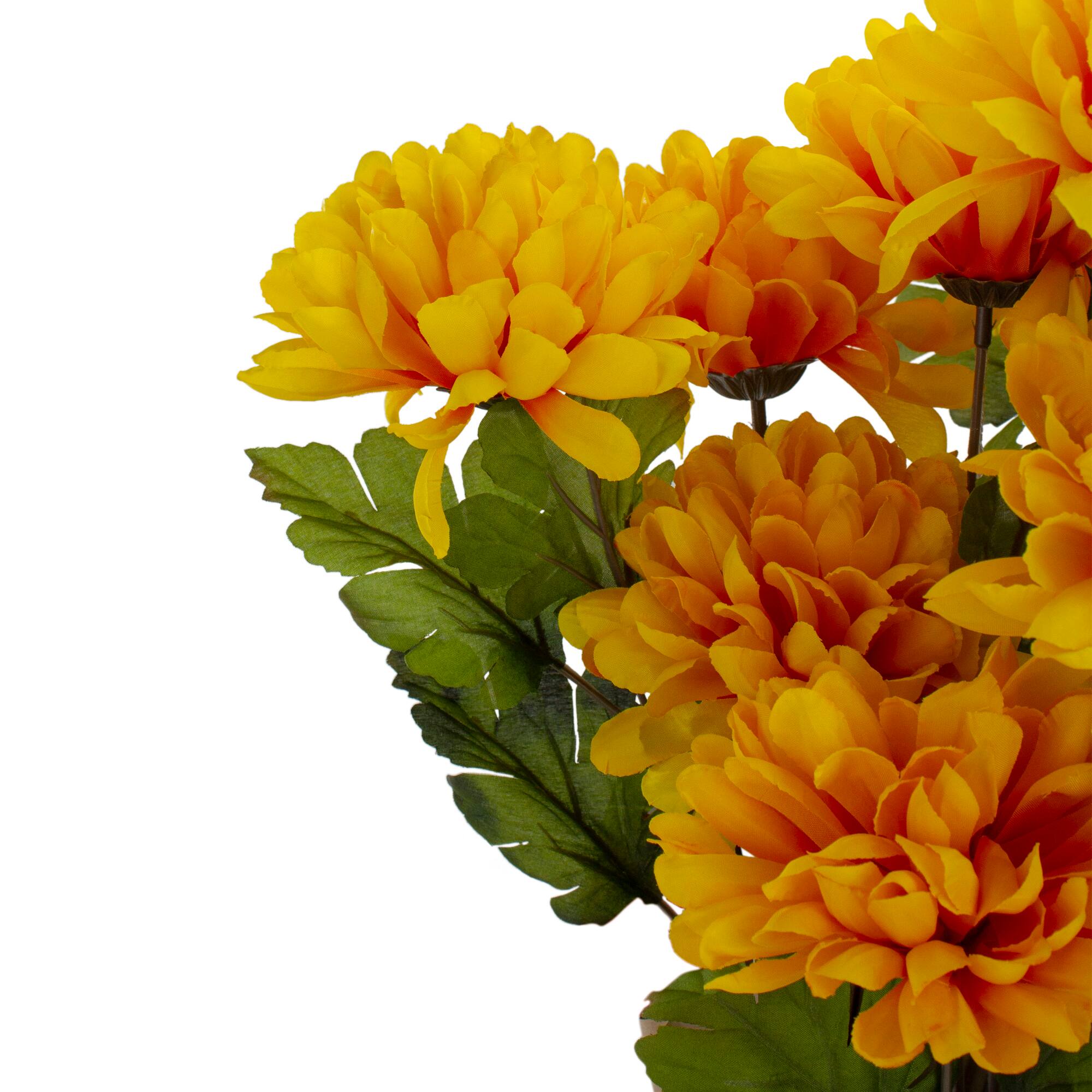 20" Yellow Fall Harvest Mum Plant In Pot