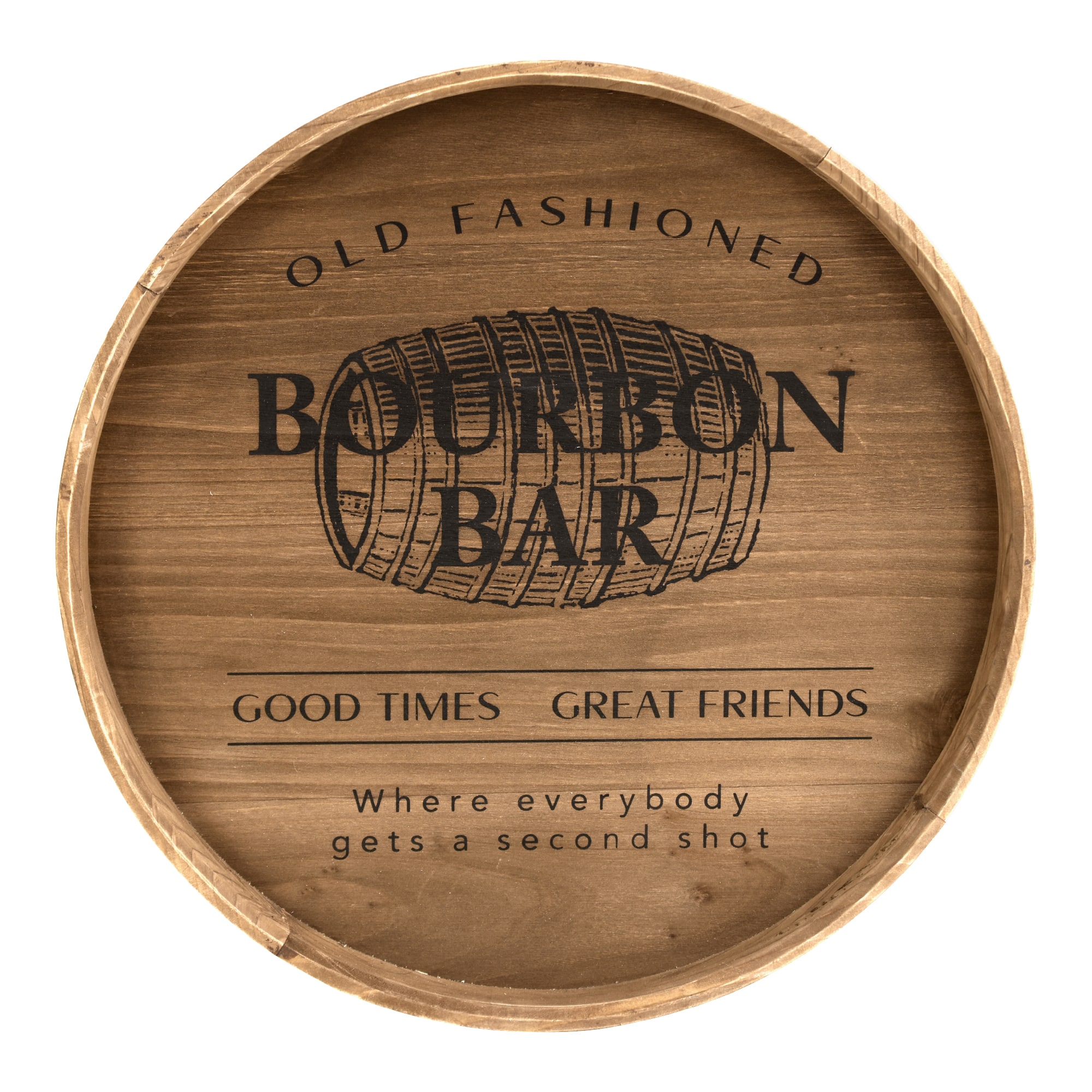 American Art Decor Rustic Bourbon Barrel Wood Plaque Wall Décor