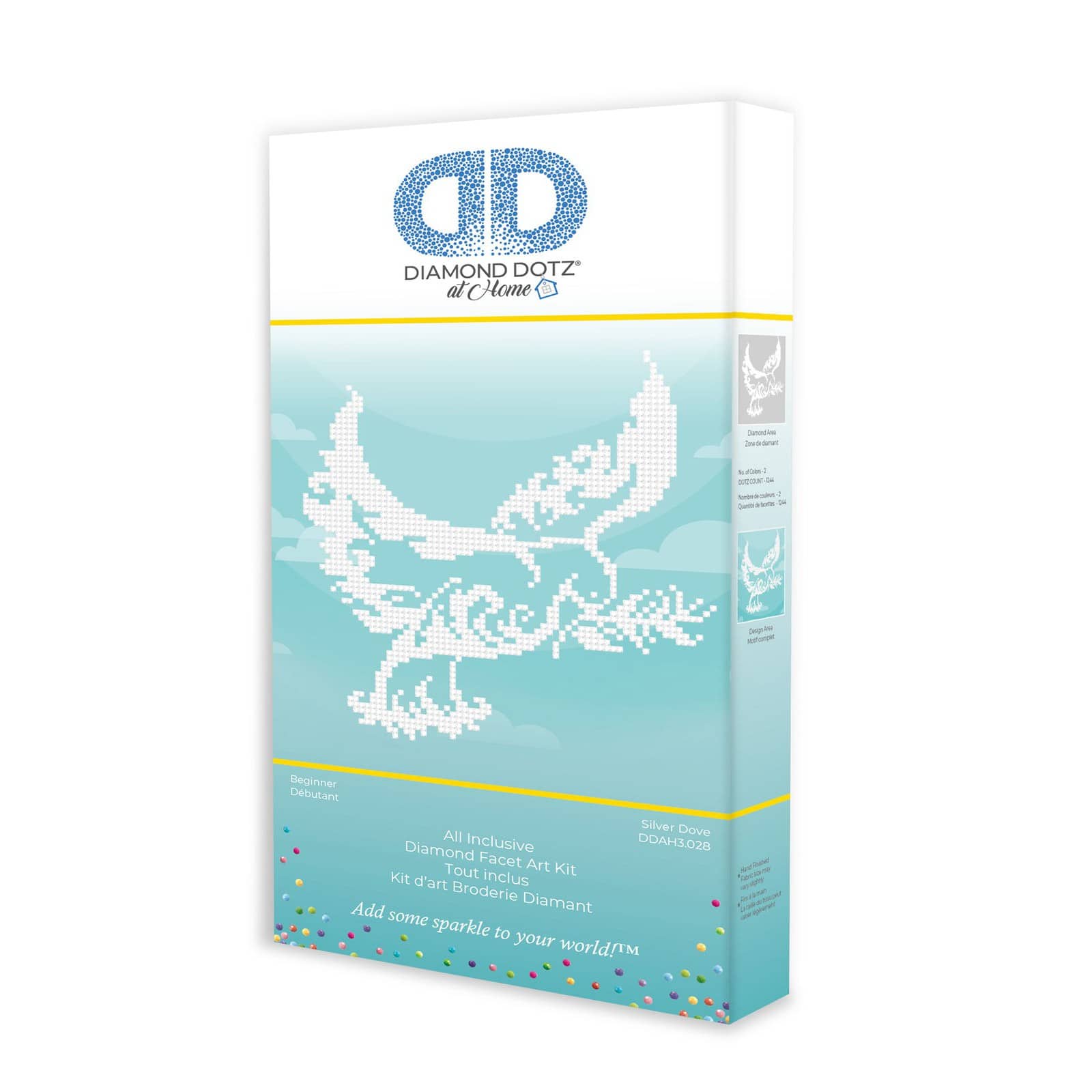 Diamond Dotz® at Home Beginner Silver Dove Diamond Painting Kit
