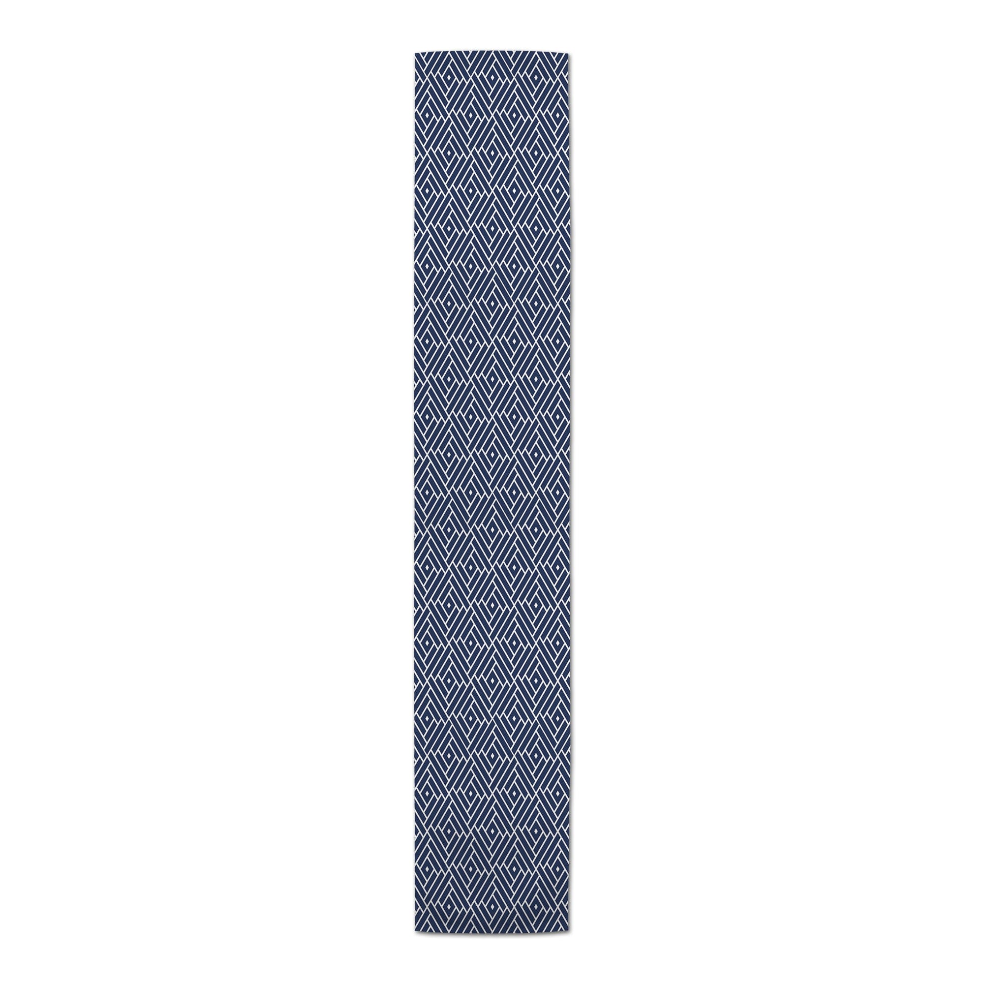 Navy Diamonds Outdoor Table Runner