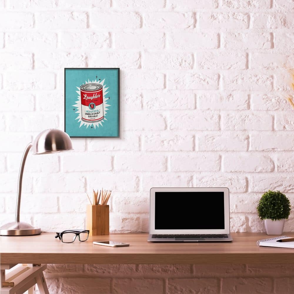 Stupell Industries Canned Laughter Wall Art in Black Frame