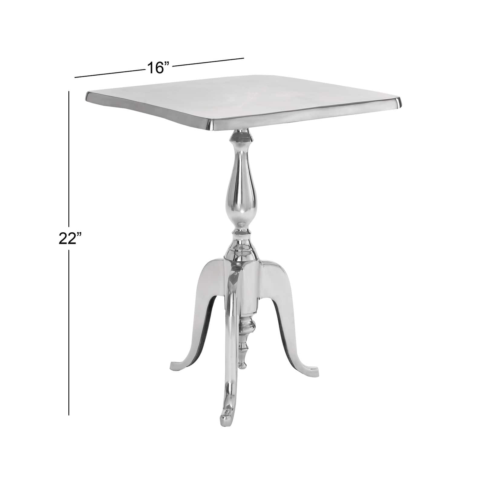 16" Silver Traditional Accent Table